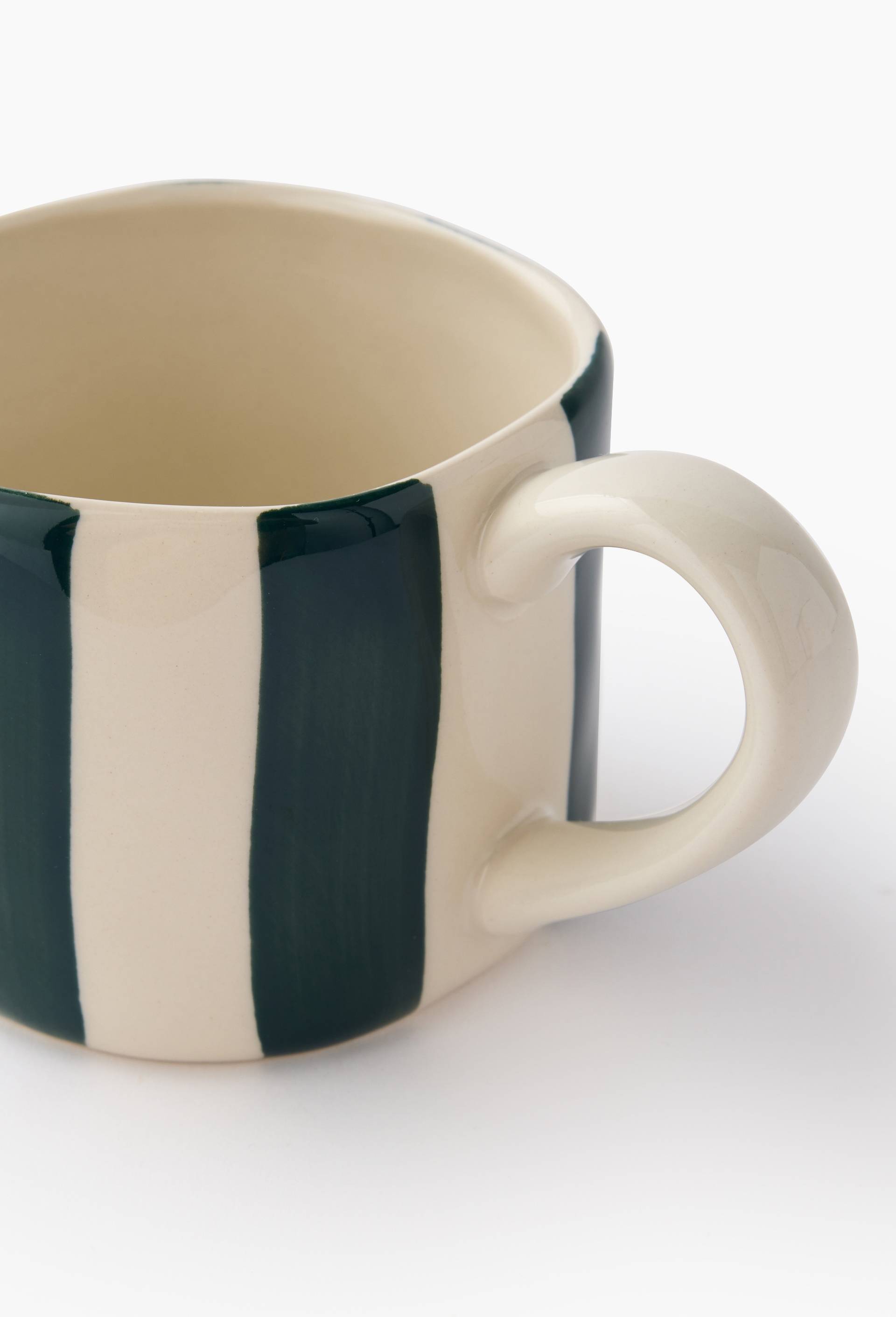 Mug bas, finition peint &agrave; la main, 30cl, Ecru, large image number 1
