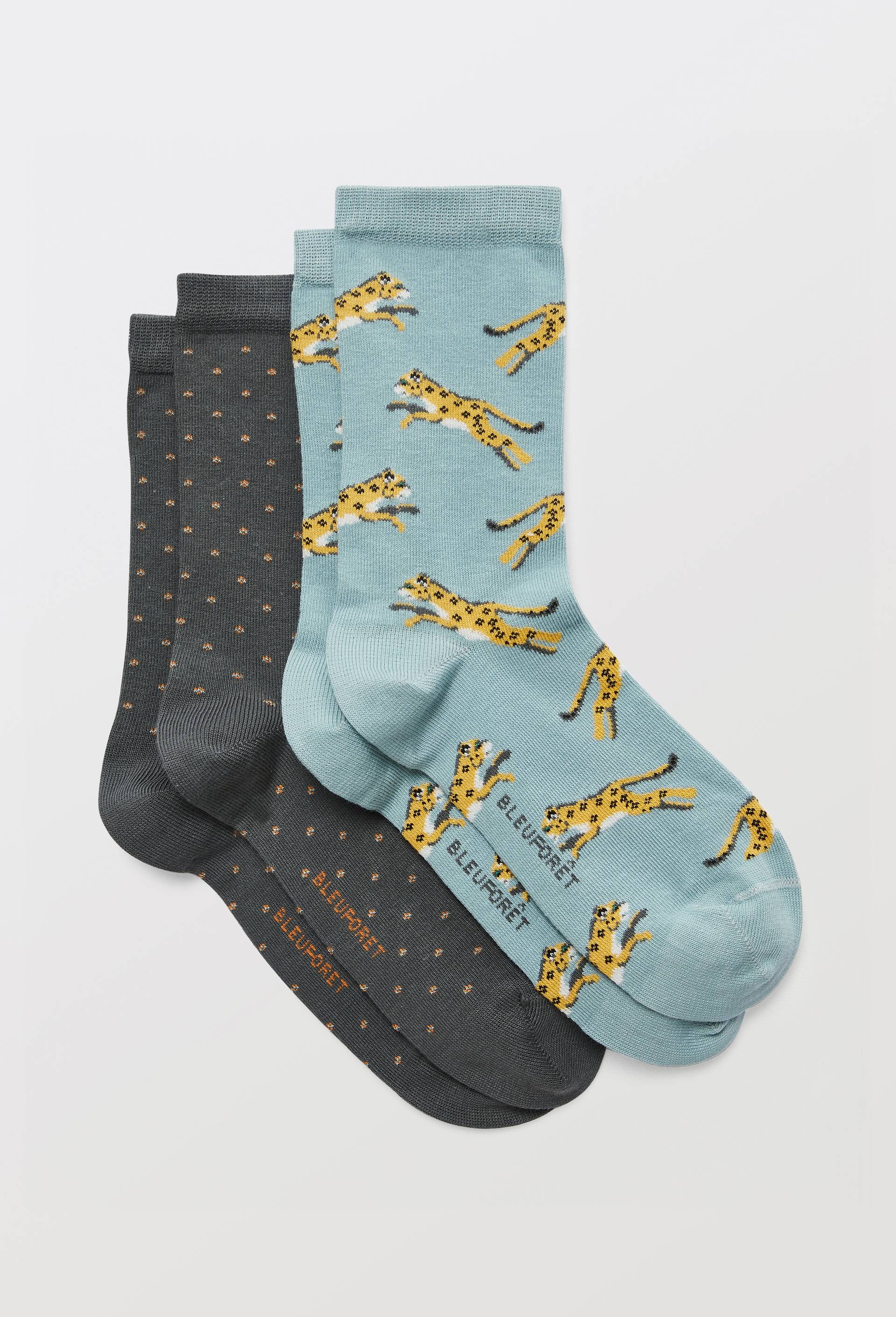 Lot de deux paires de chaussettes fantaisie Bleuforet, Vert clair, large image number 0.0