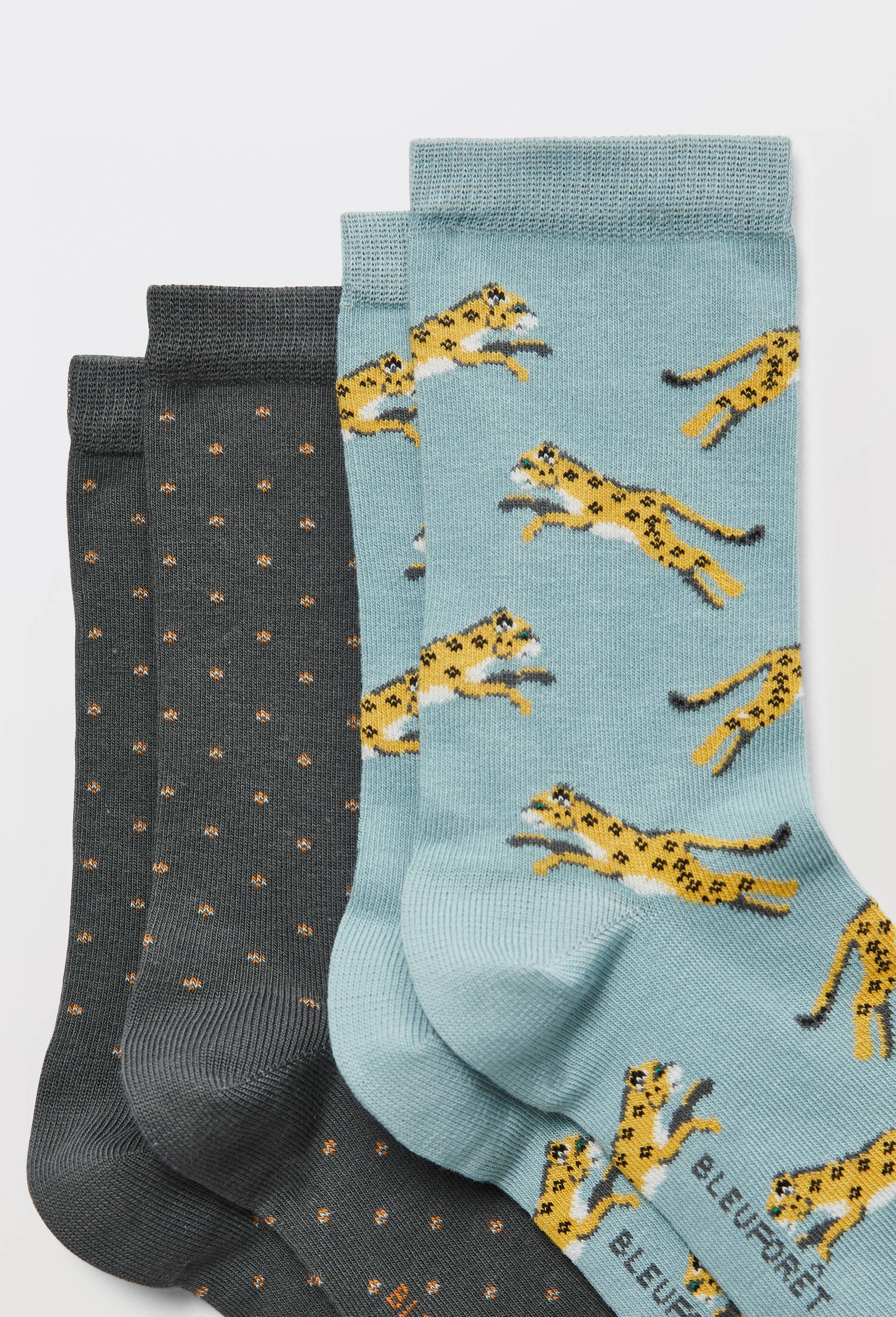 Lot de deux paires de chaussettes fantaisie Bleuforet, Vert clair, large image number 1