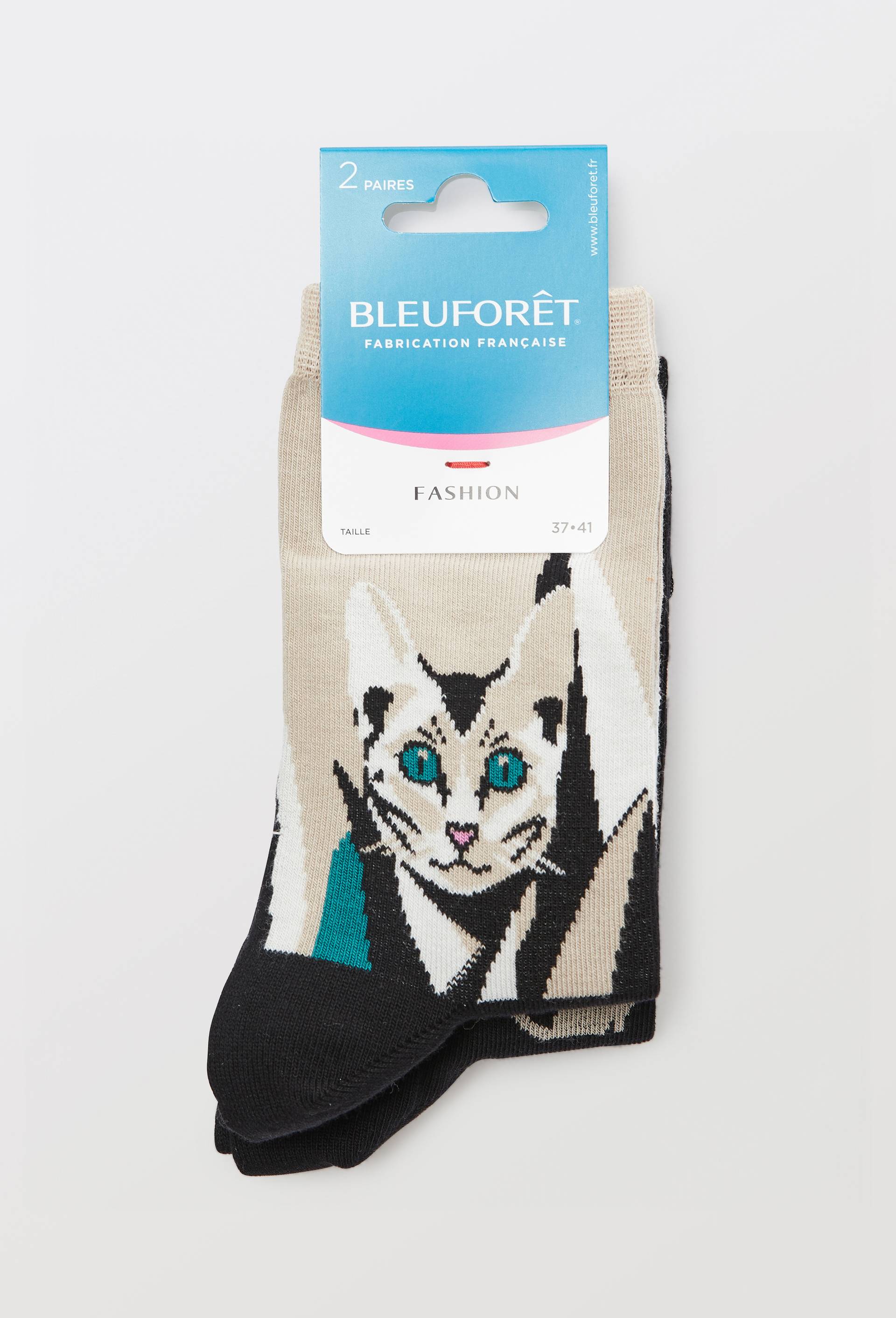 Le lot de 2 chaussettes fantaisies BLEUFORET, Noir, large image number 2