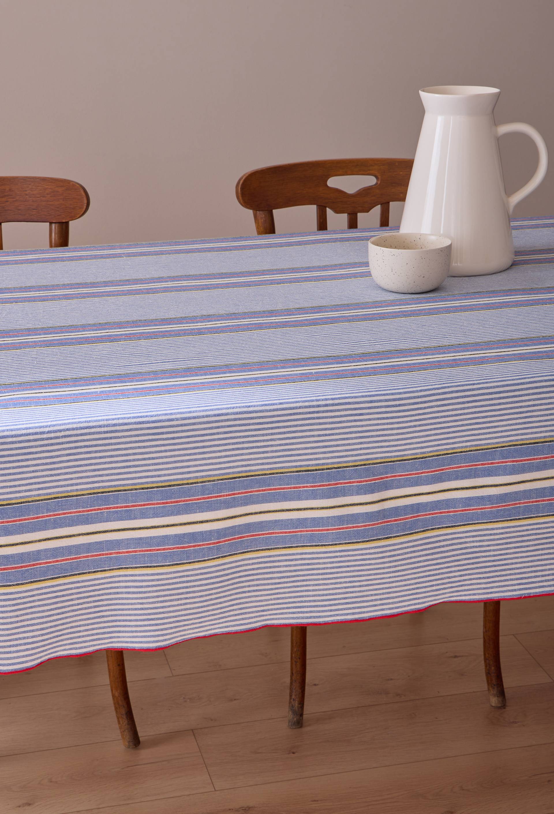 Nappe rectangulaire, 170x250cm, coton-lin, Bleu, large image number 0