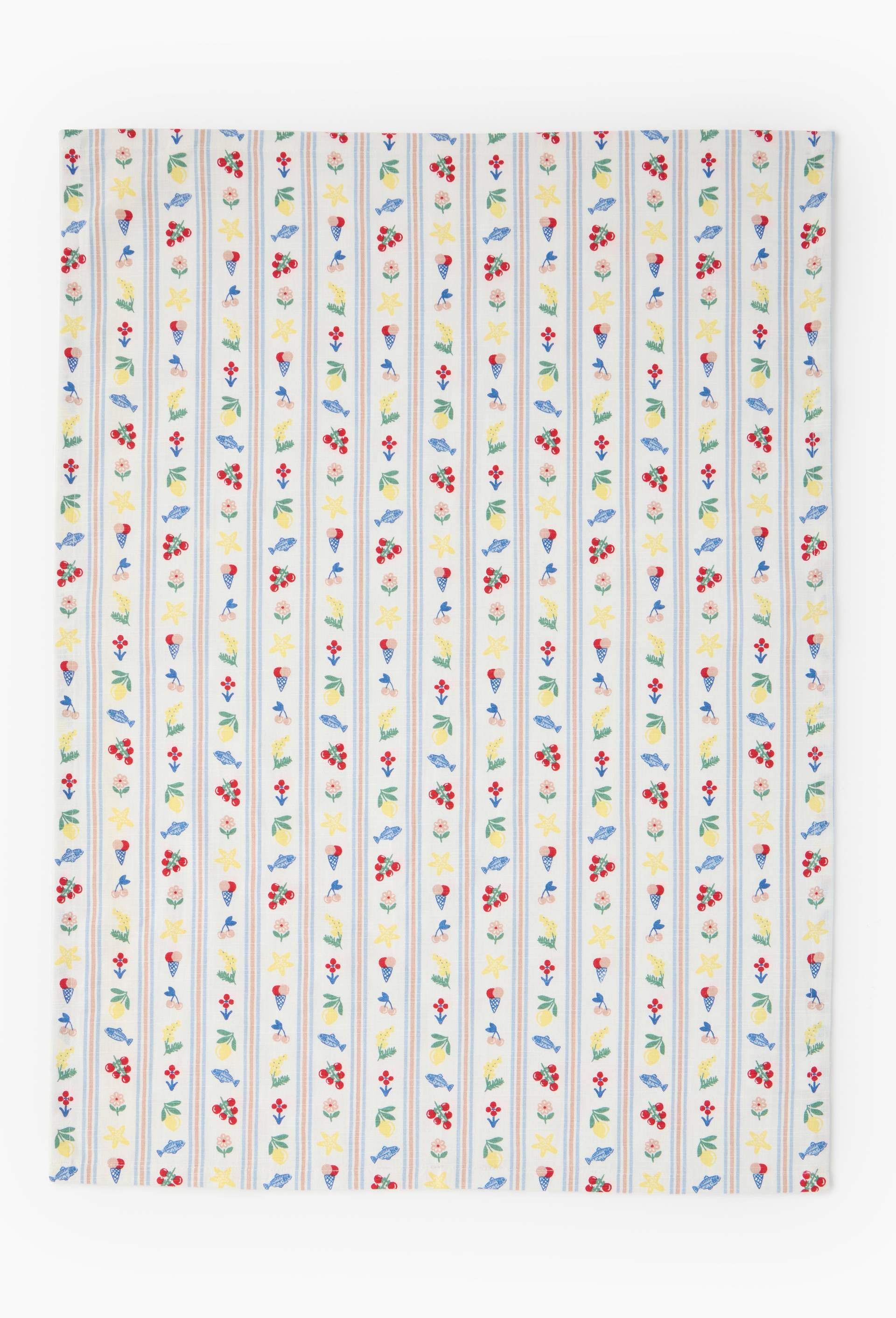 Torchon imprim&eacute;, 50x70cm, 100% coton recycl&eacute;, Multicolore, large image number 1.0