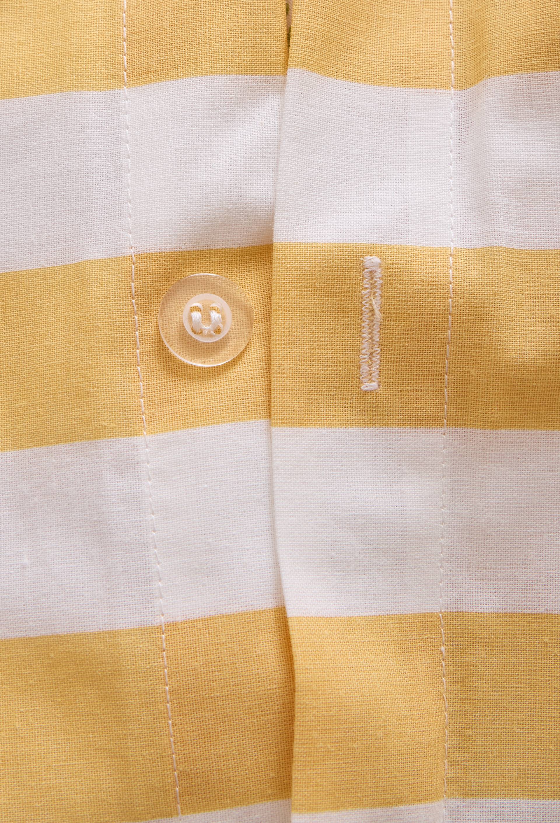 Lot avec housse de couette et deux taies d'oreiller carr&eacute;es imprim&eacute; ray&eacute;, 240x220cm et 63x63cm, 100% coton bio GOTS, Jaune, large image number 3.0