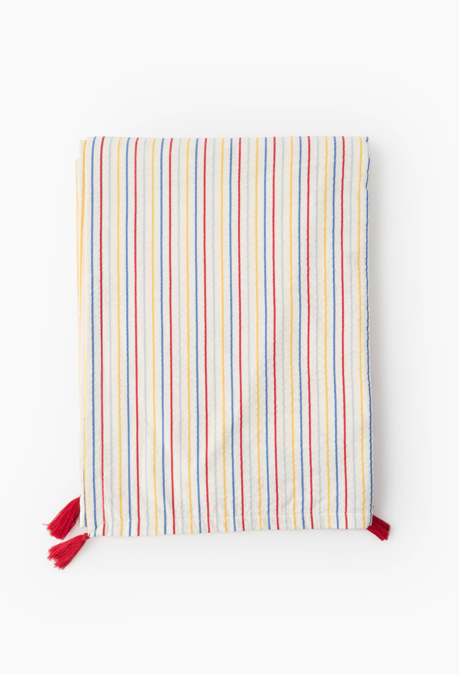 Fouta coton seersucker, 100x180cm, 100% coton bio, Ecru, large image number 0.0