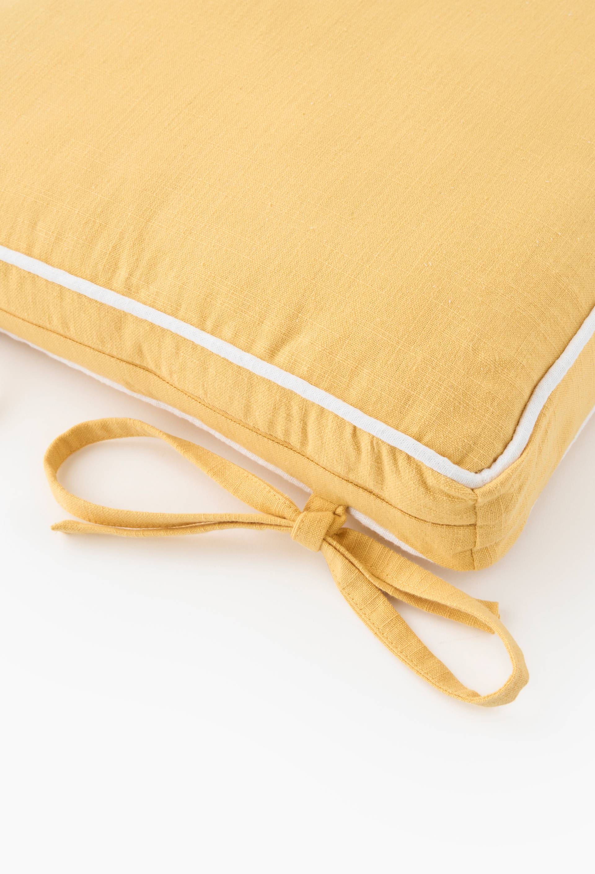 Galette de chaise, 40x40cm, 100% coton, Jaune, large image number 1.0