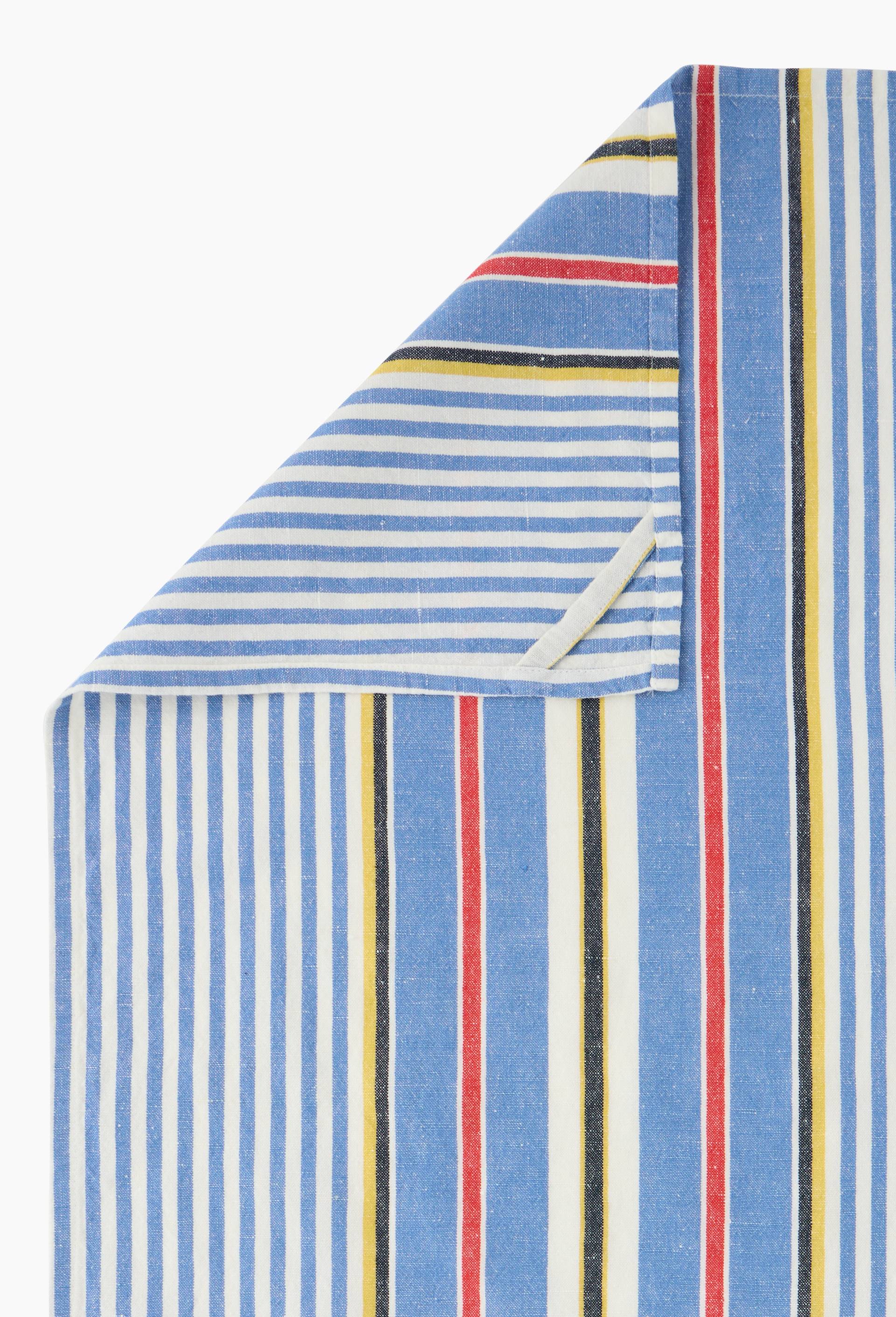 Torchon ray&eacute;, uni,  50x70 cm, 60% coton et 40% lin, Bleu, large image number 2