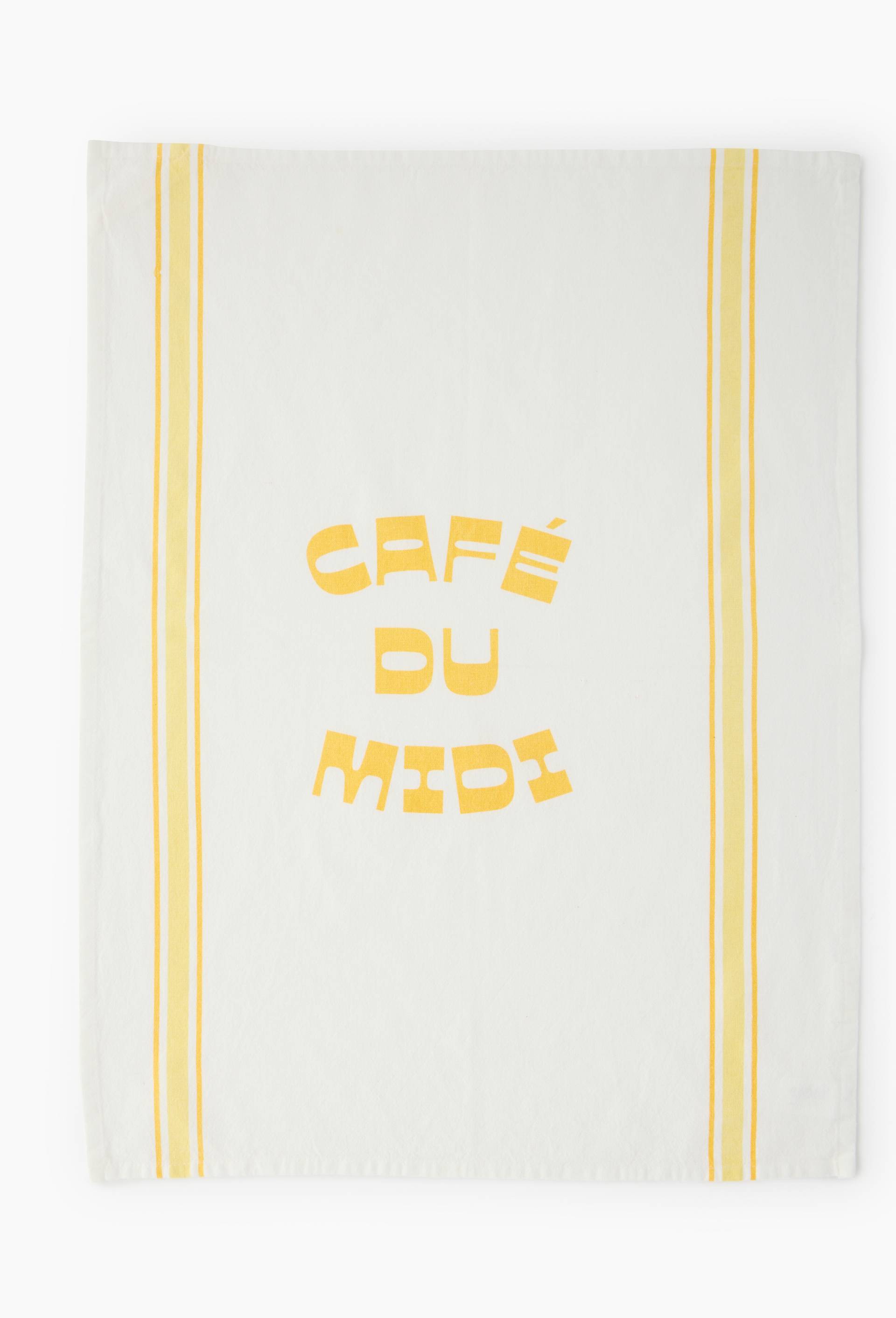 Torchon imprim&eacute; uni,  50x70cm, 100% coton, Jaune clair, large image number 1.0