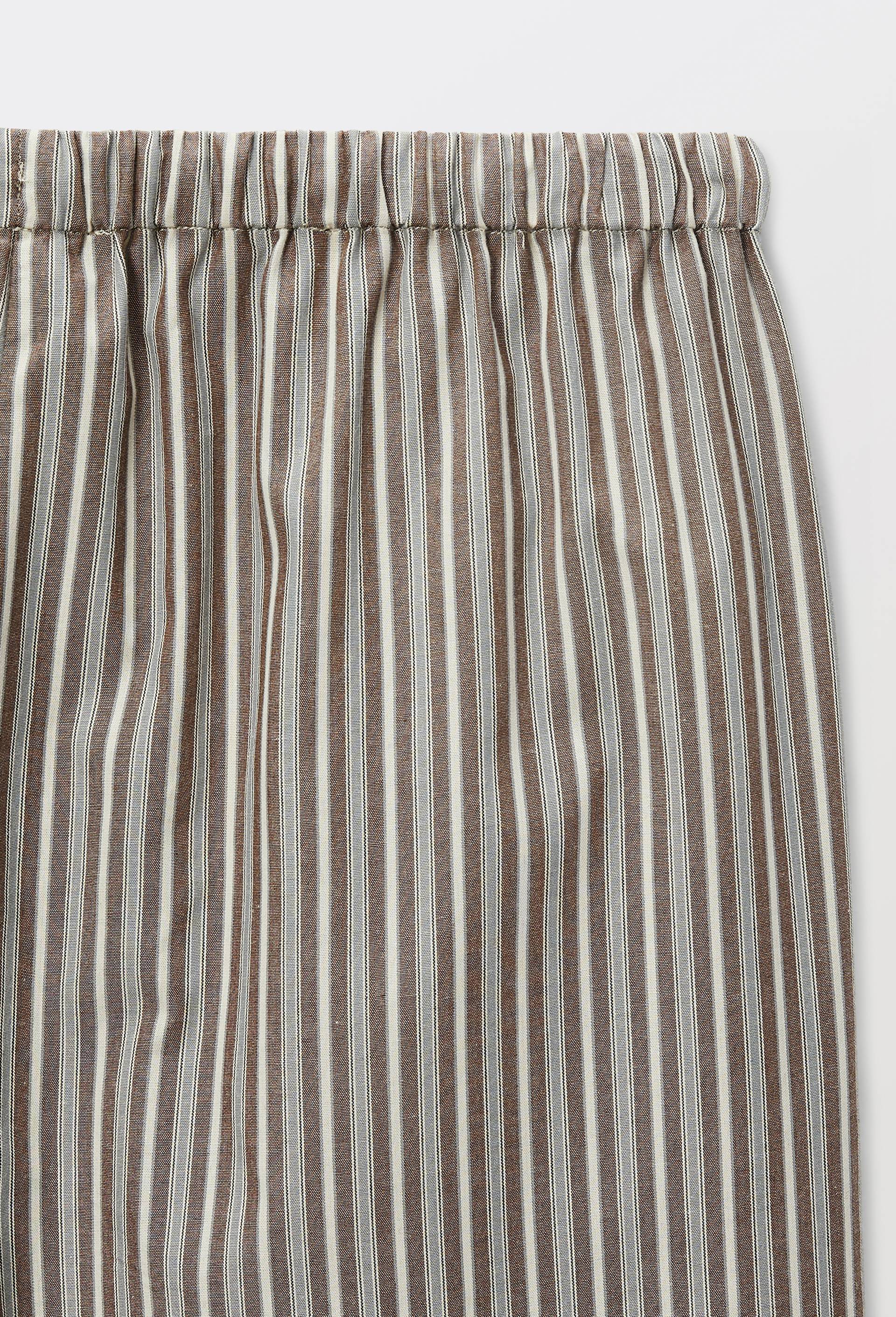 Pantalon ray&eacute; avec cordon &agrave; la taille BIO GOTS, Brun, large image number 6.0