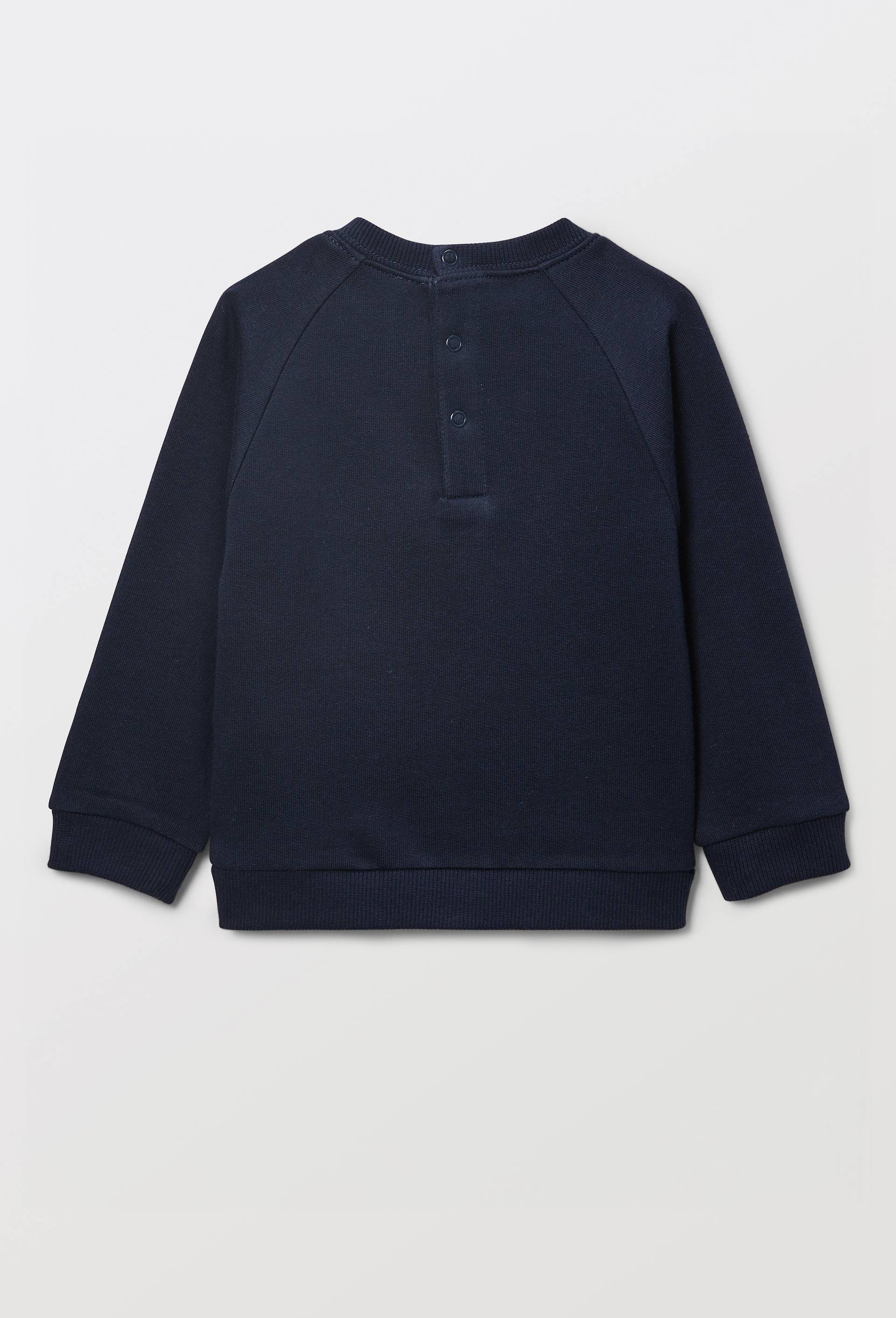 Sweat imprim&eacute; en coton BIO GOTS, Bleu fonc&eacute;, large image number 2.0
