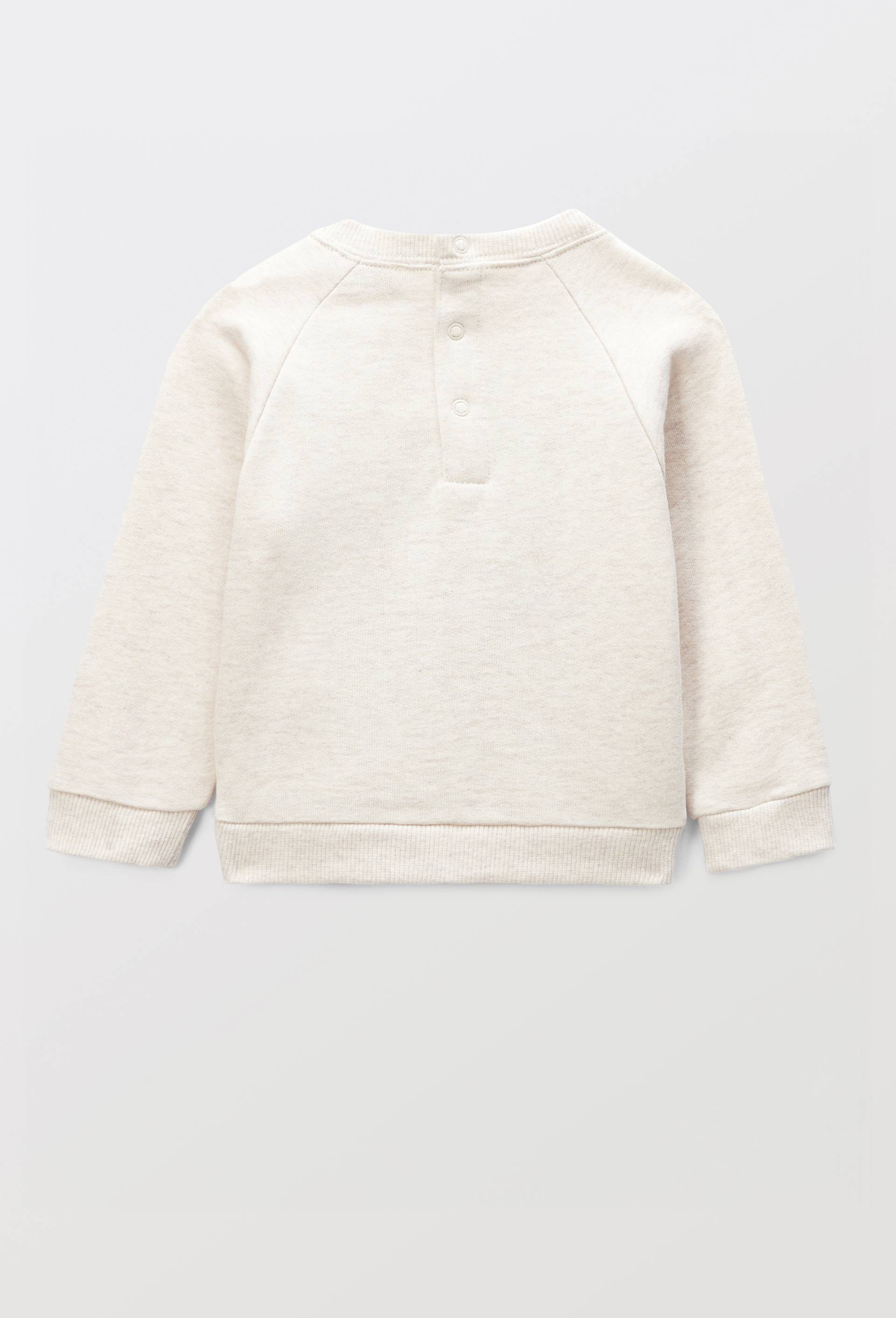 Sweat brod&eacute; en coton BIO GOTS, Beige, large image number 1