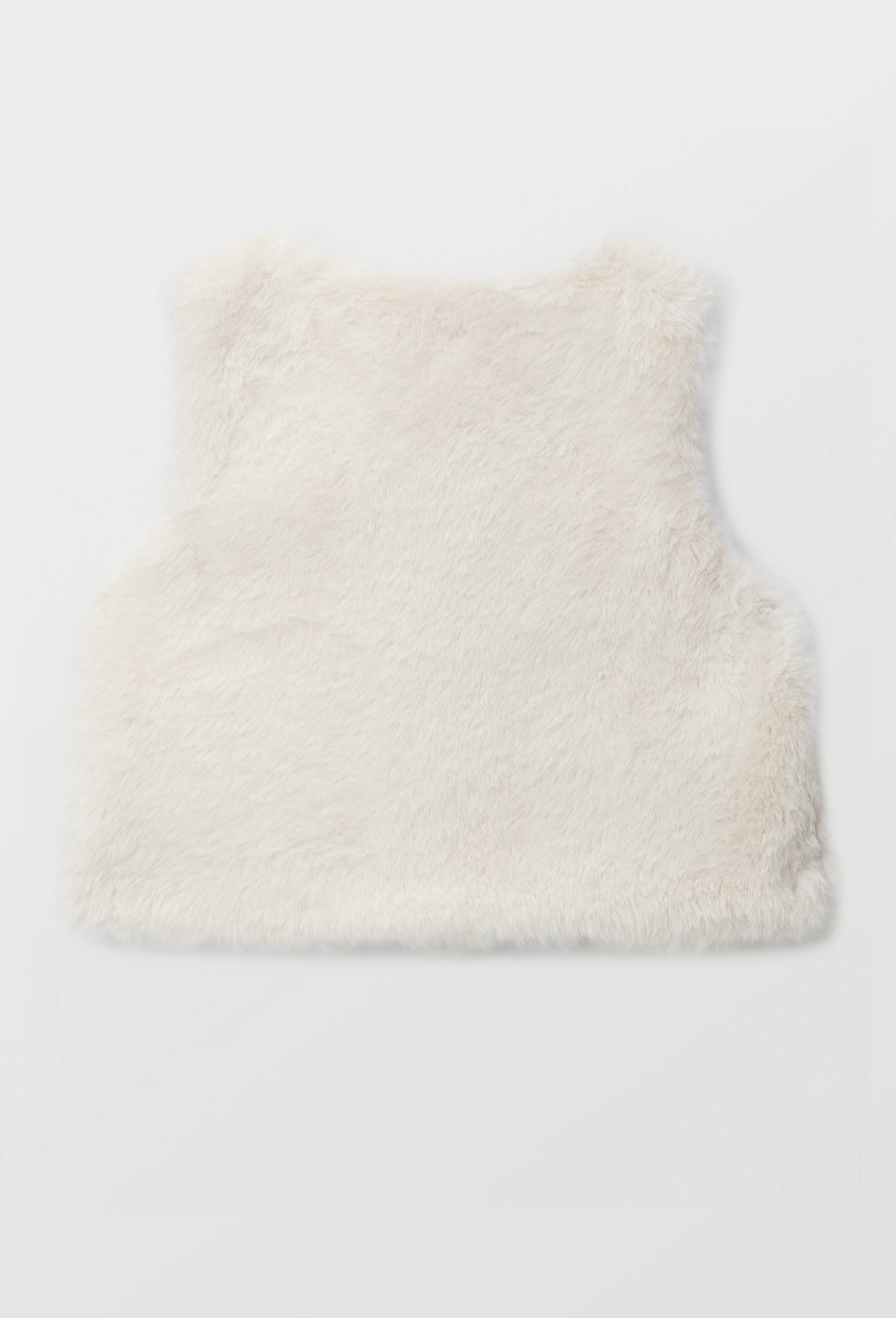Gilet sans manches uni en fausse fourrure, Beige clair, large image number 1.0