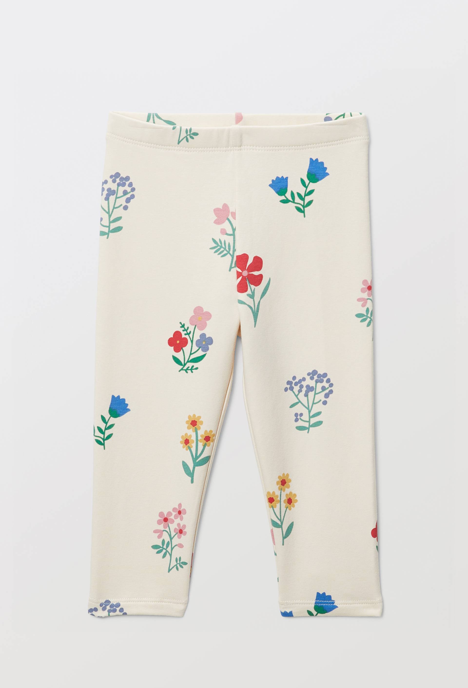 Legging chaud imprim&eacute; en coton BIO GOTS, Beige clair, large image number 1