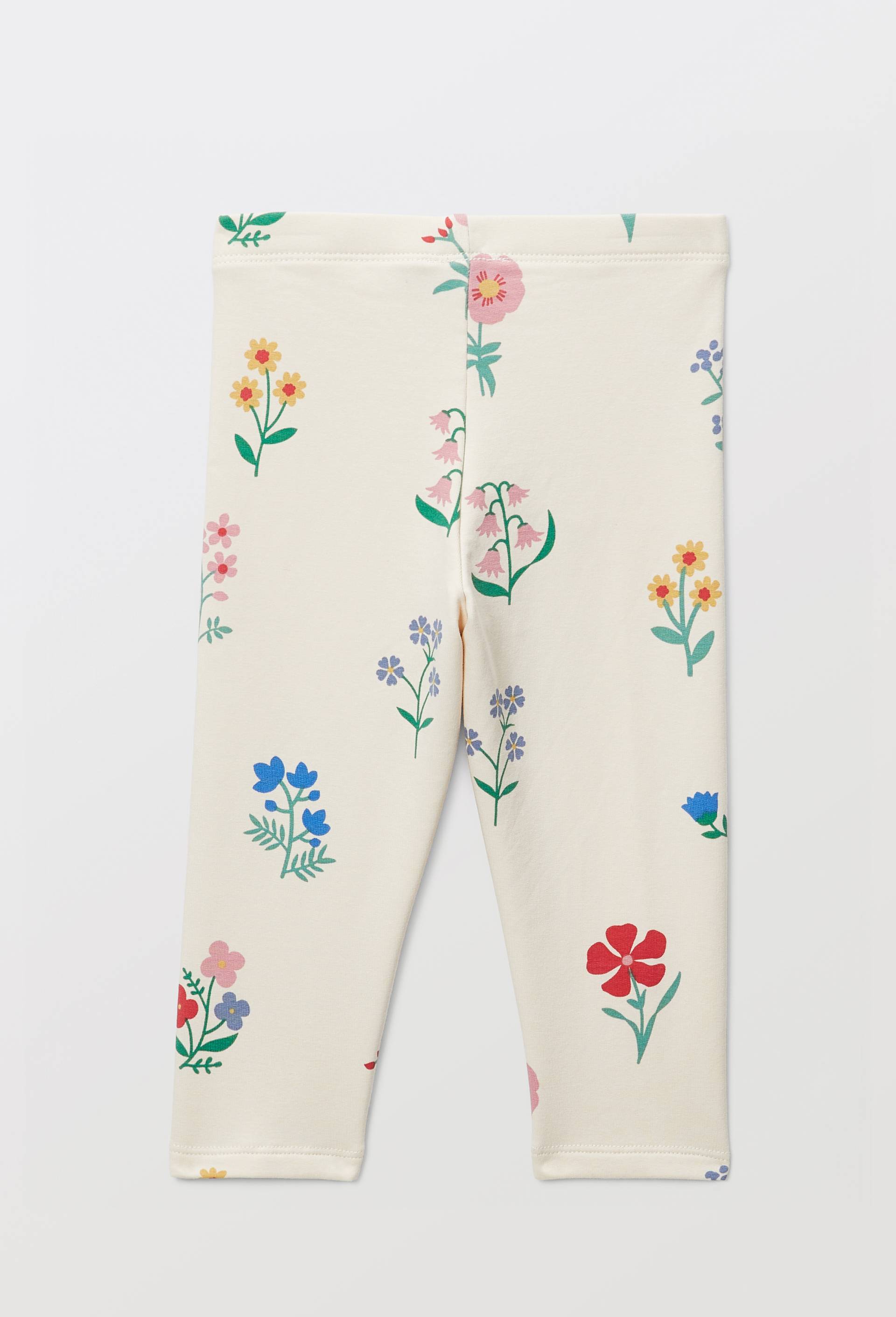 Legging chaud imprim&eacute; en coton BIO GOTS, Beige clair, large image number 2
