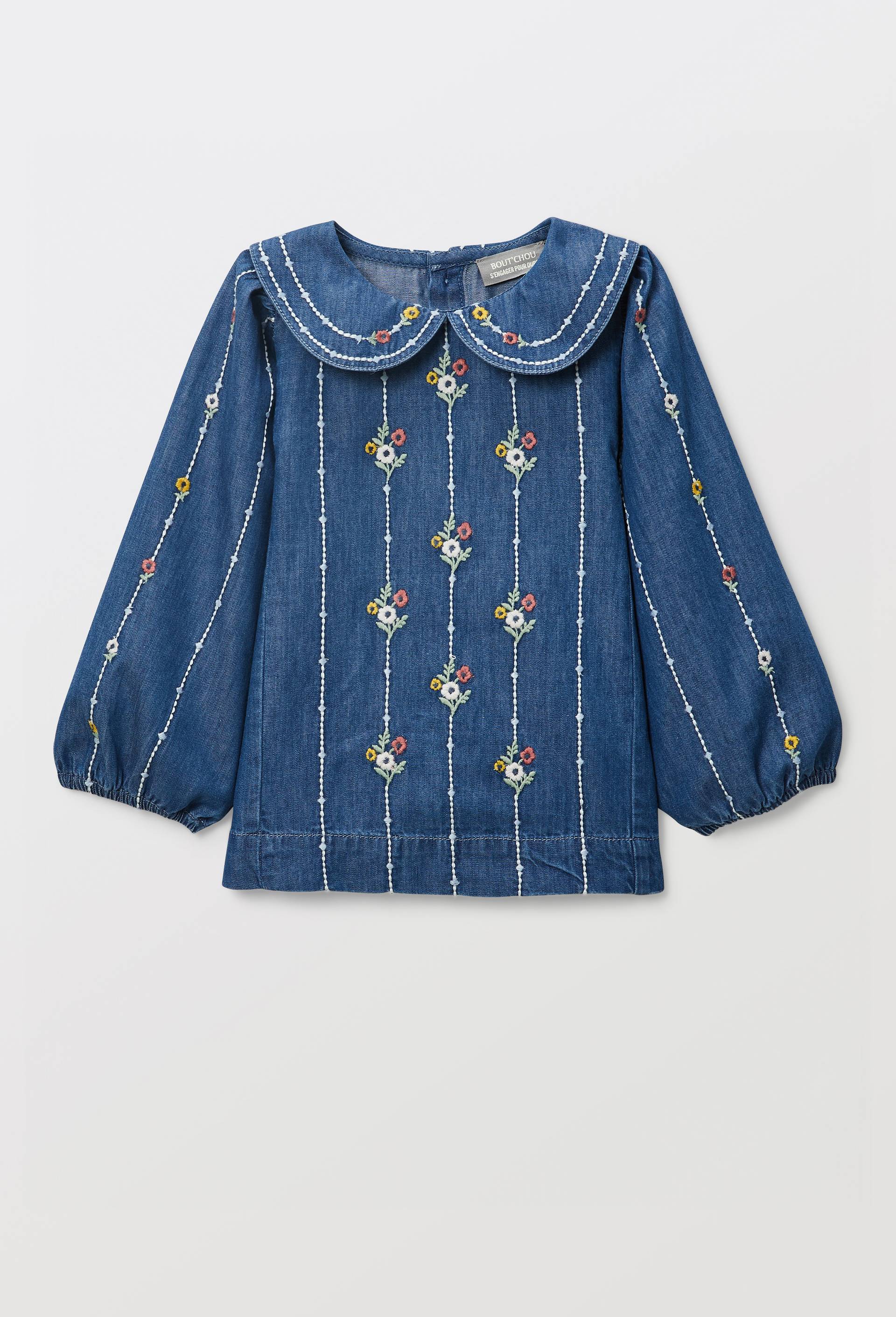 Blouse brod&eacute;e en coton BIO GOTS, Multicolore, large image number 0.0