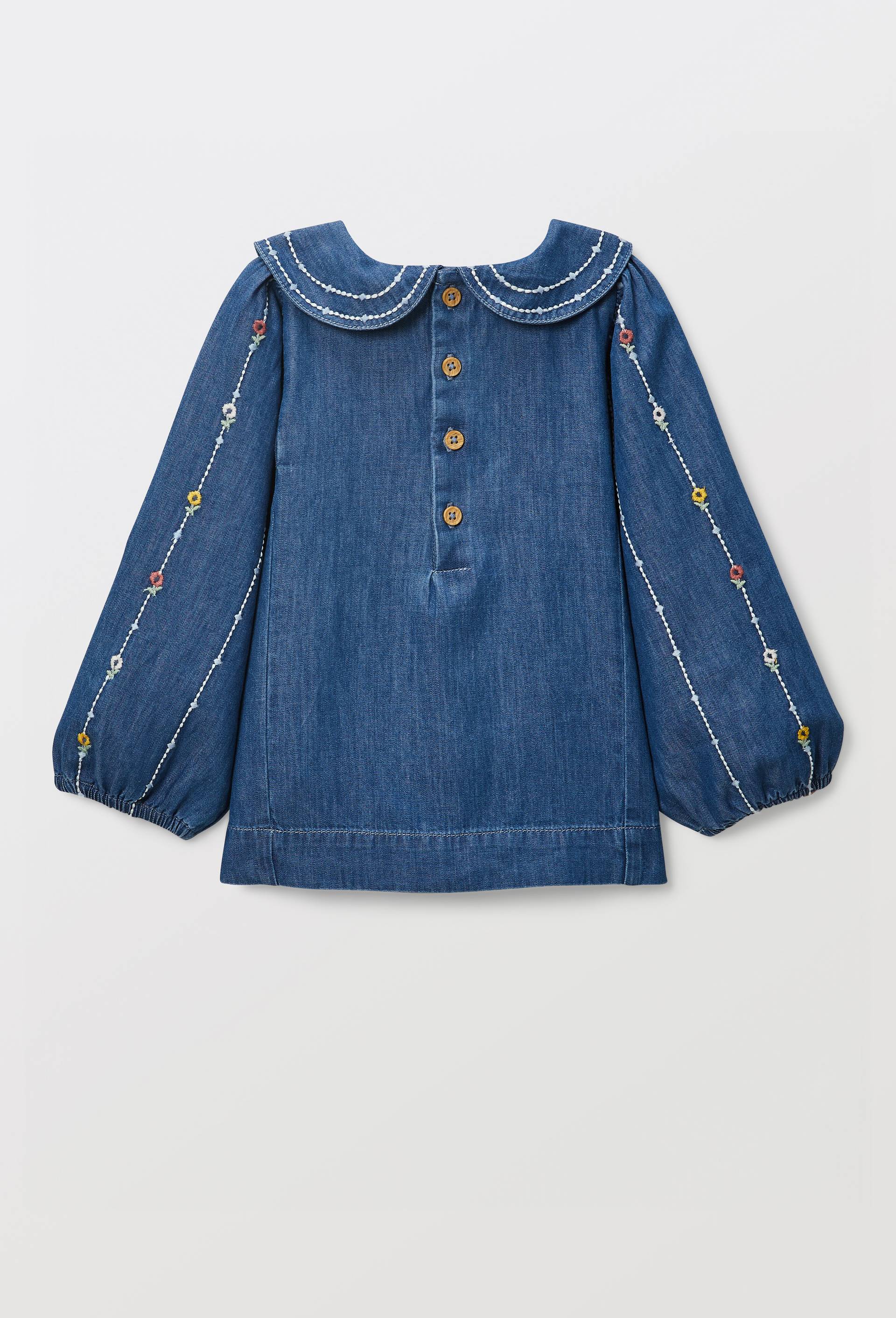 Blouse brod&eacute;e en coton BIO GOTS, Multicolore, large image number 1