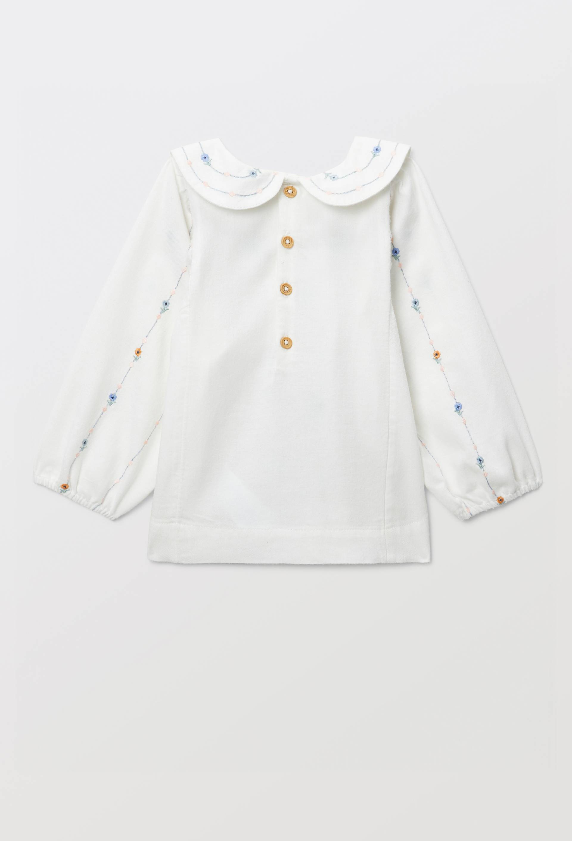 Blouse brod&eacute;e en coton BIO GOTS, Beige clair, large image number 1