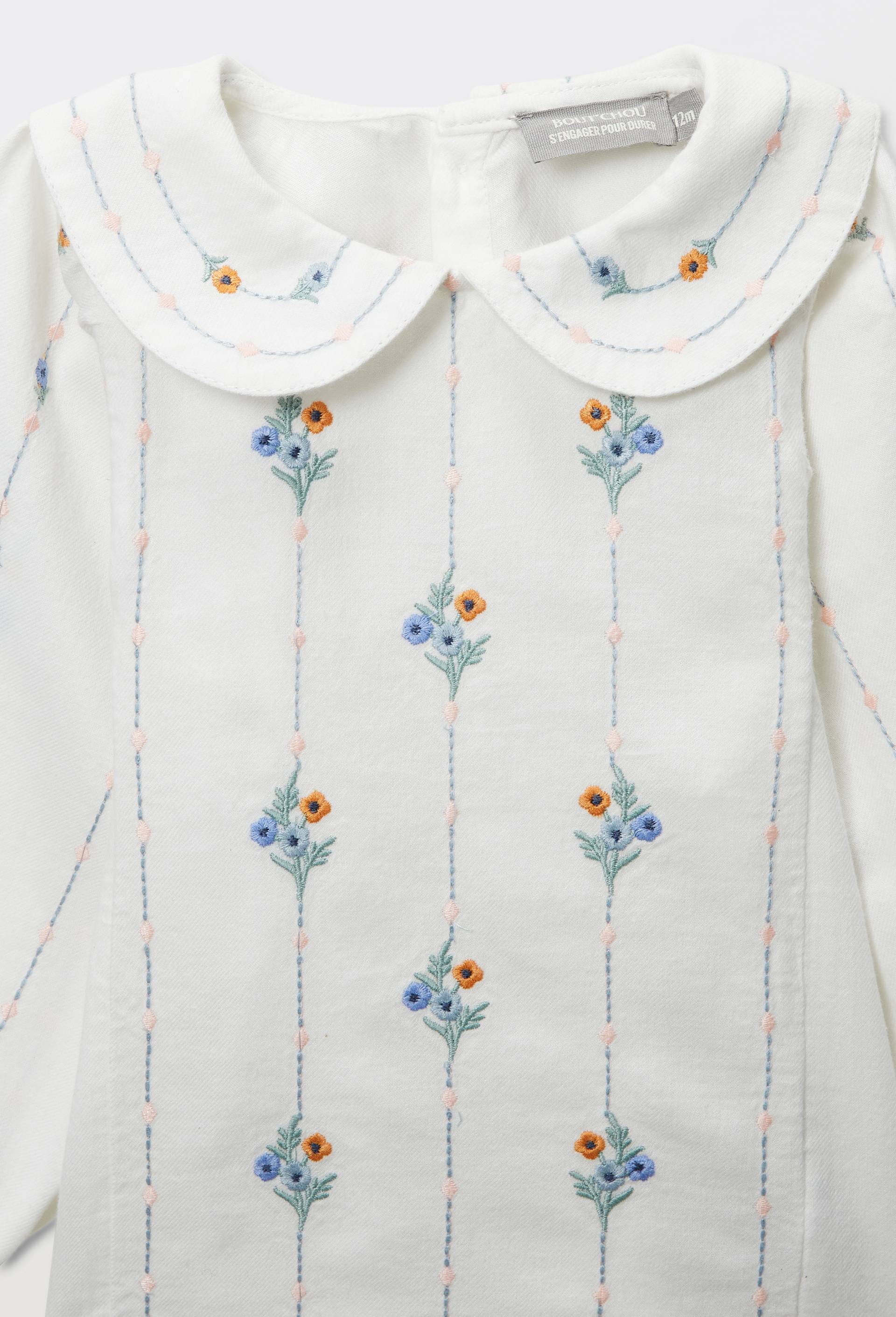 Blouse brod&eacute;e en coton BIO GOTS, Beige clair, large image number 2.0