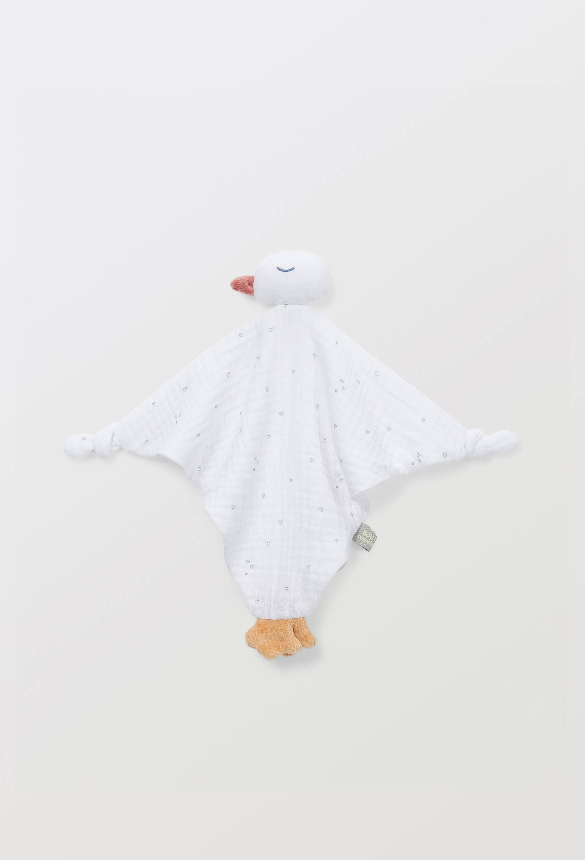Doudou imprim&eacute; en coton BIO, Blanc, large image number 0.0