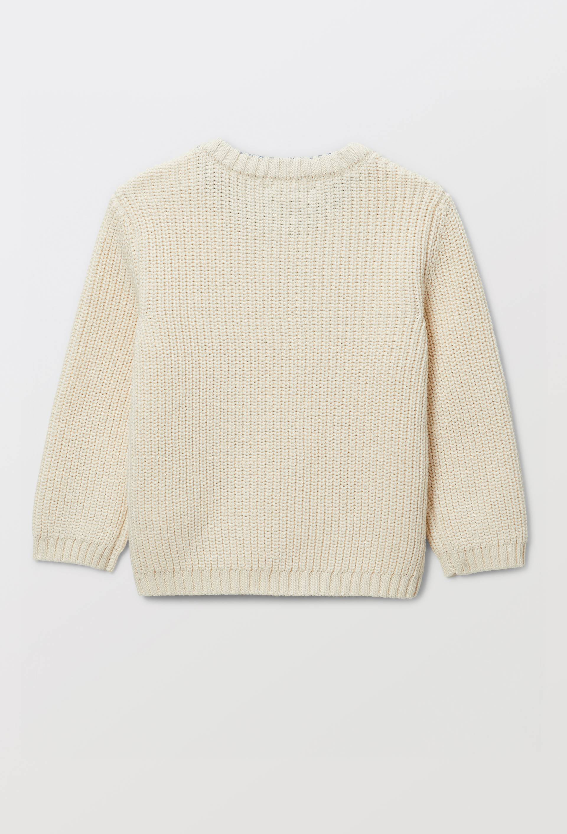 Pull avec patch en coton, Beige clair, large image number 2.0