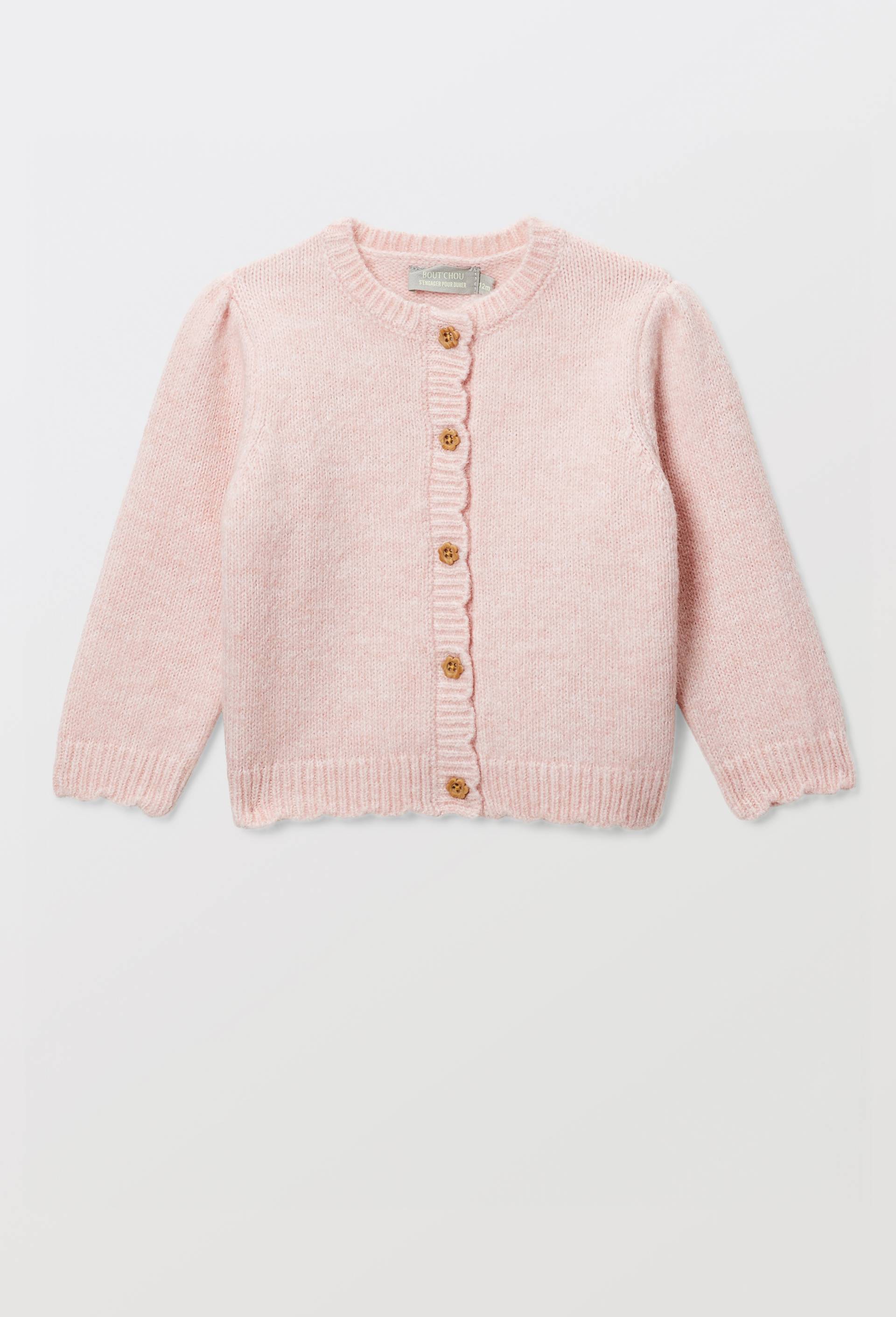 Cardigan tricot uni, Rose, large image number 0