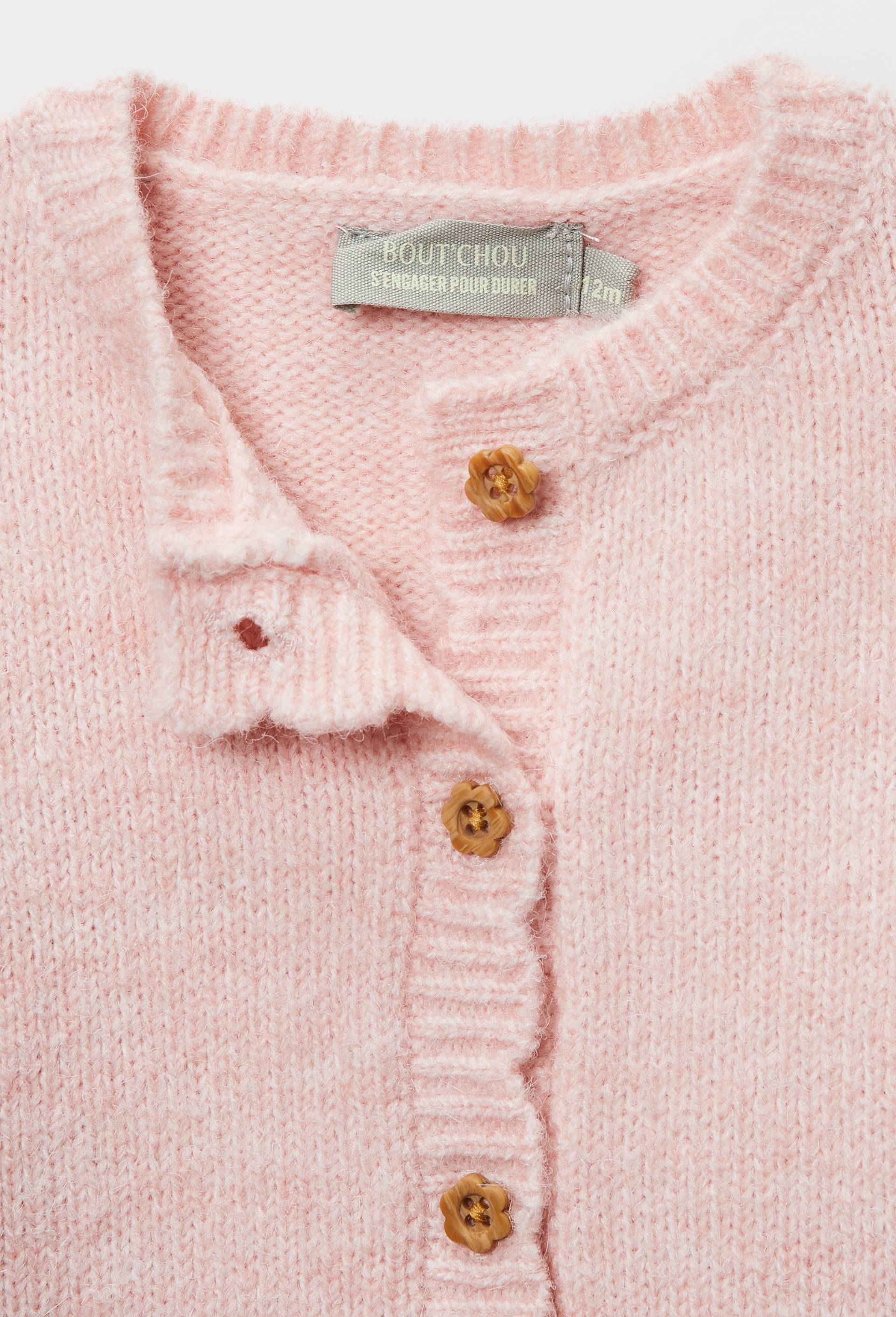 Cardigan tricot uni, Rose, large image number 2.0