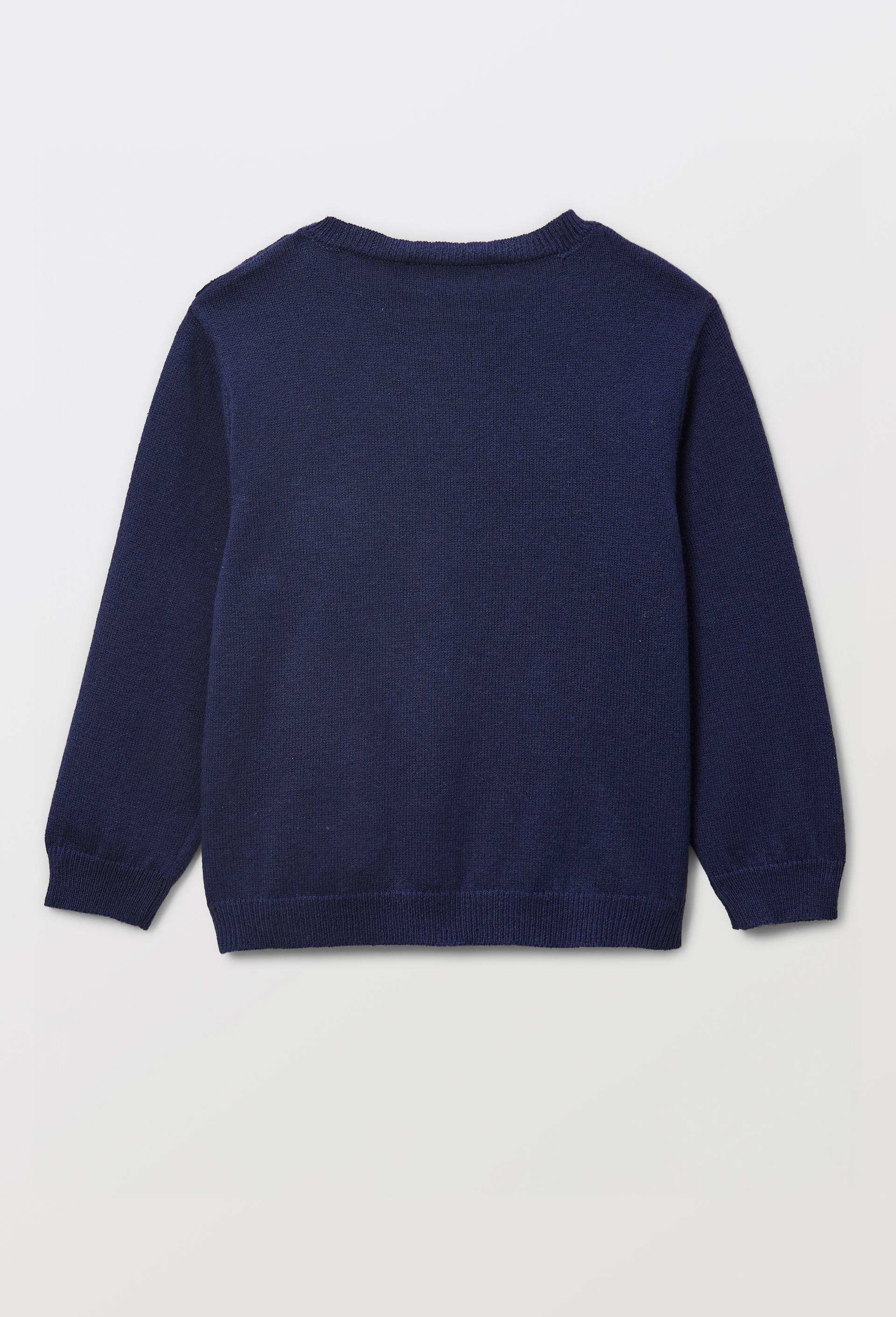 Pull avec patchs contenant de la laine, Bleu fonc&eacute;, large image number 2.0