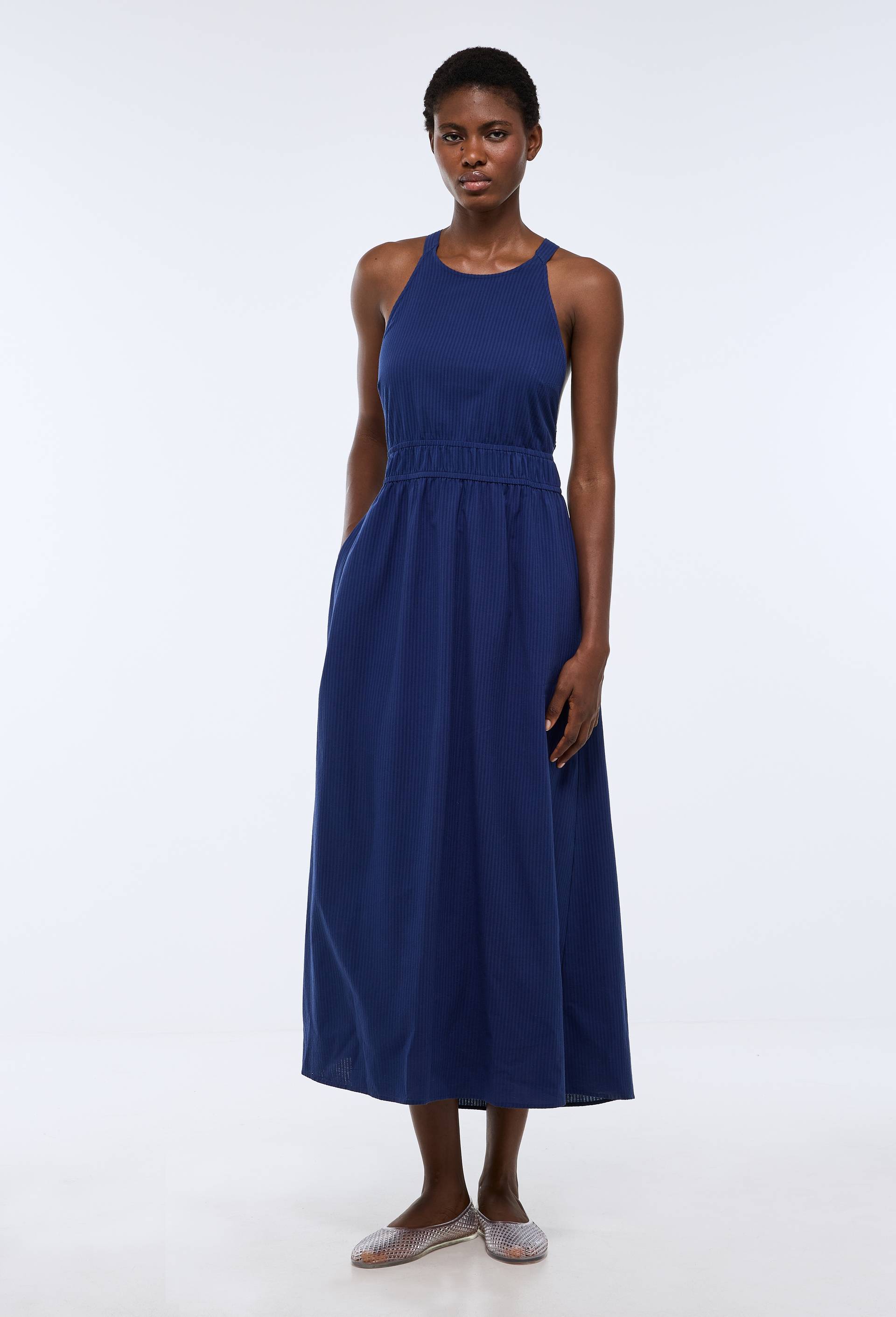 Robe de plage en coton BIO GOTS, Bleu fonc&eacute;, large image number 0