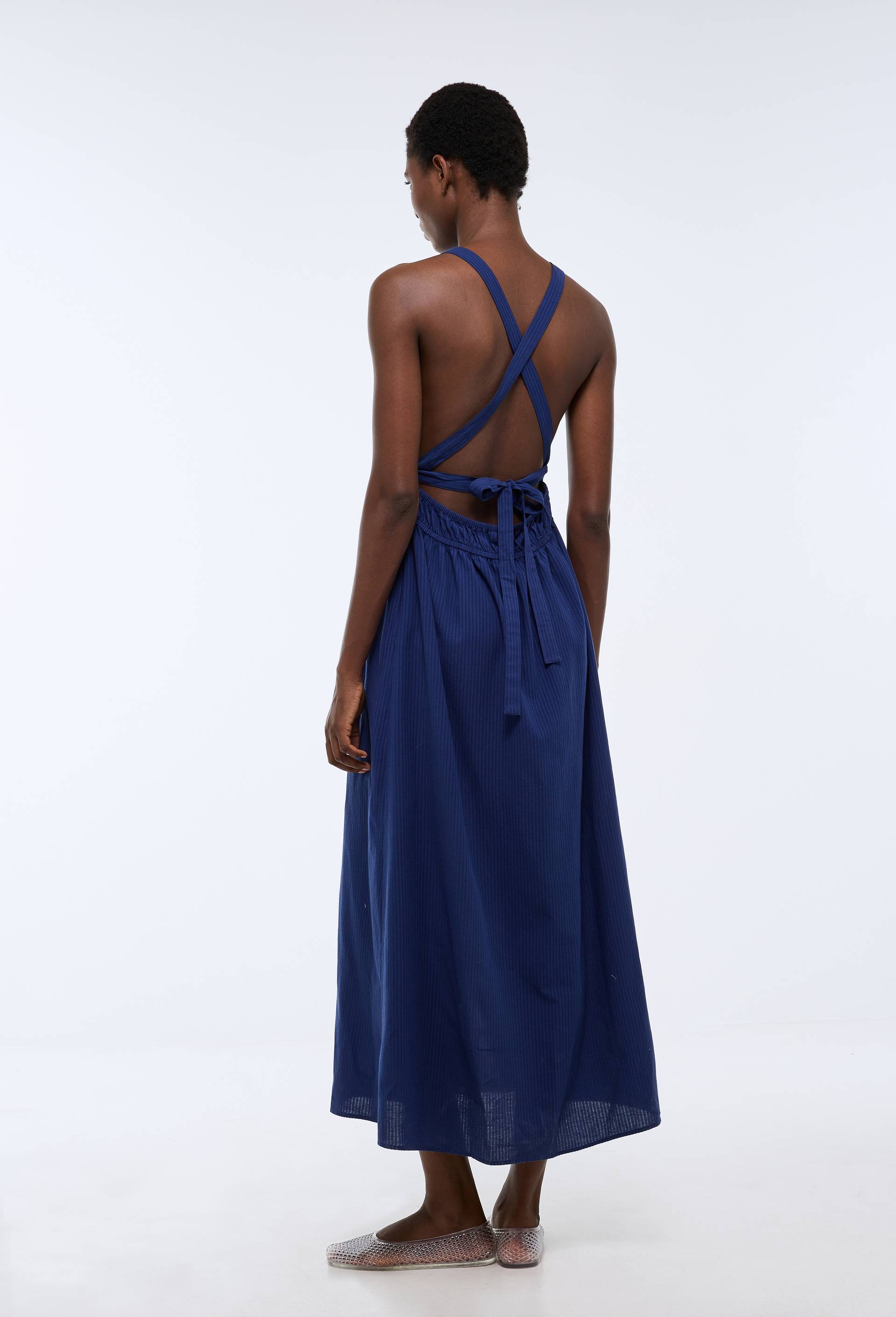 Robe de plage en coton BIO GOTS, Bleu fonc&eacute;, large image number 1