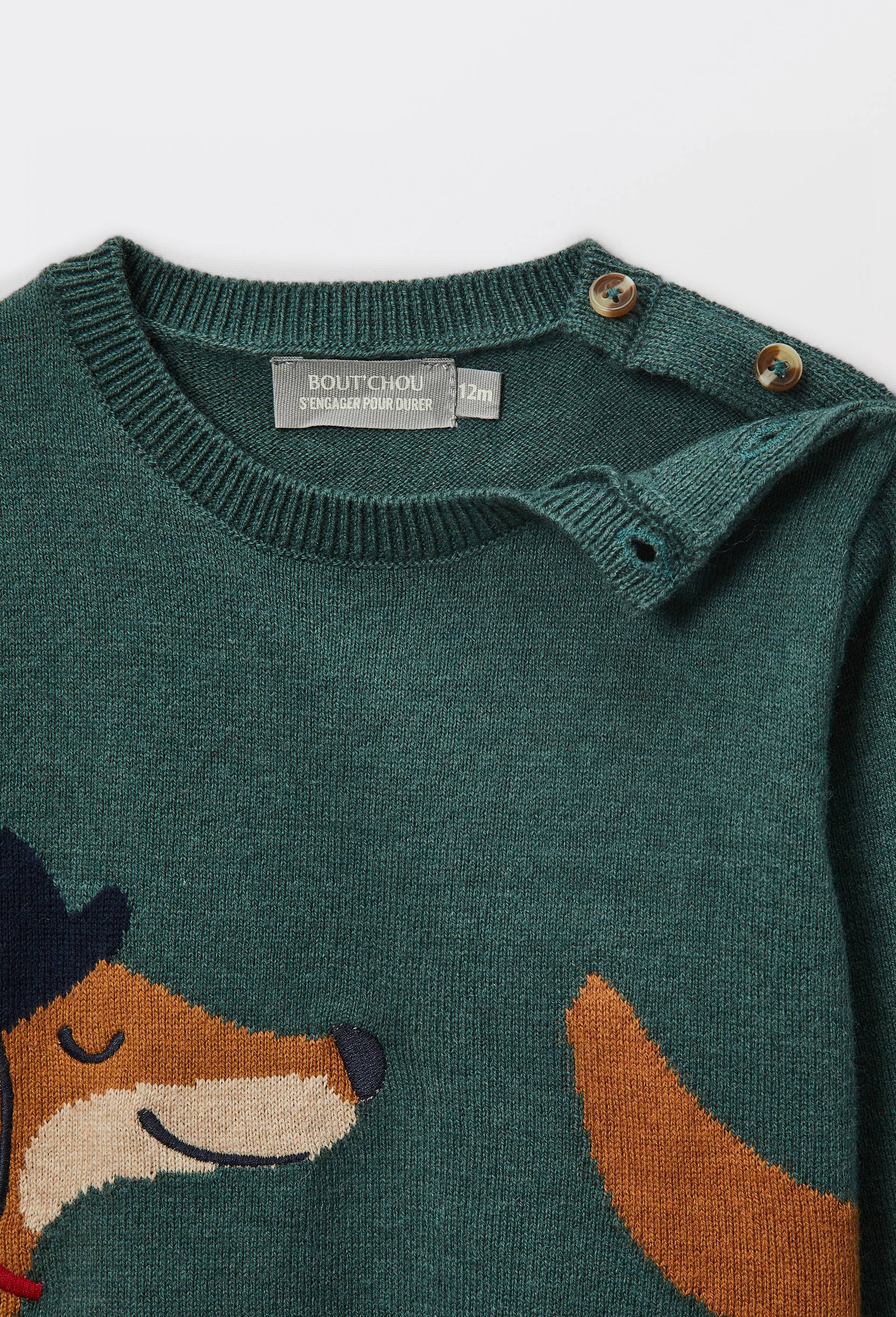 Pull brod&eacute; contenant de la laine, Vert, large image number 2.0