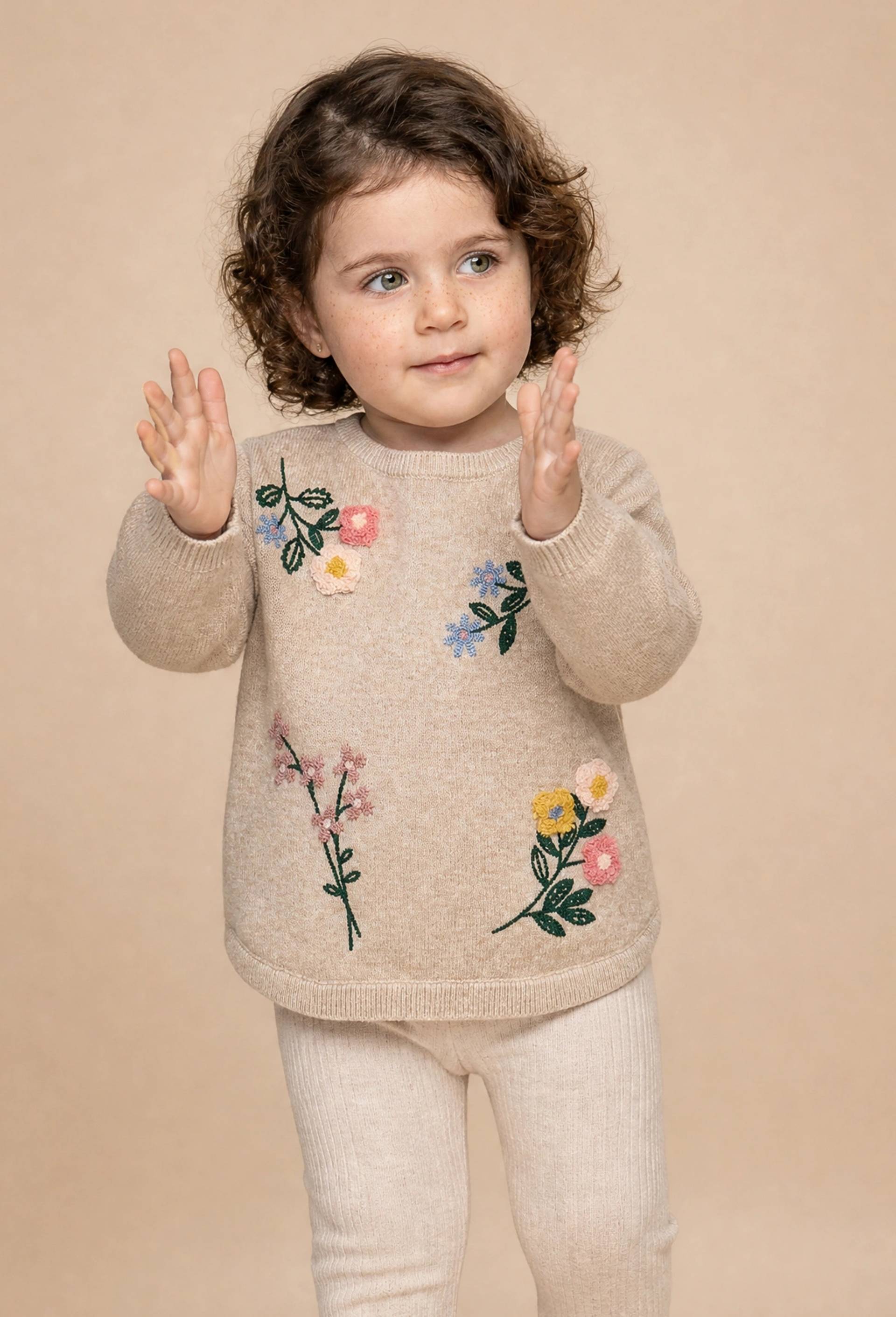 Pull fantaisie contenant de la laine, Beige, large image number 0.0