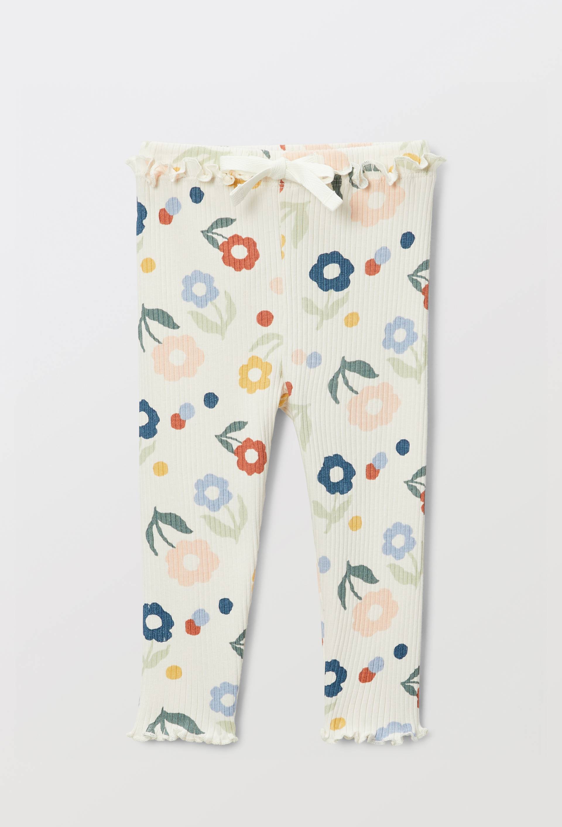 Legging c&ocirc;tel&eacute; imprim&eacute; en coton BIO GOTS, Beige clair, large image number 1.0