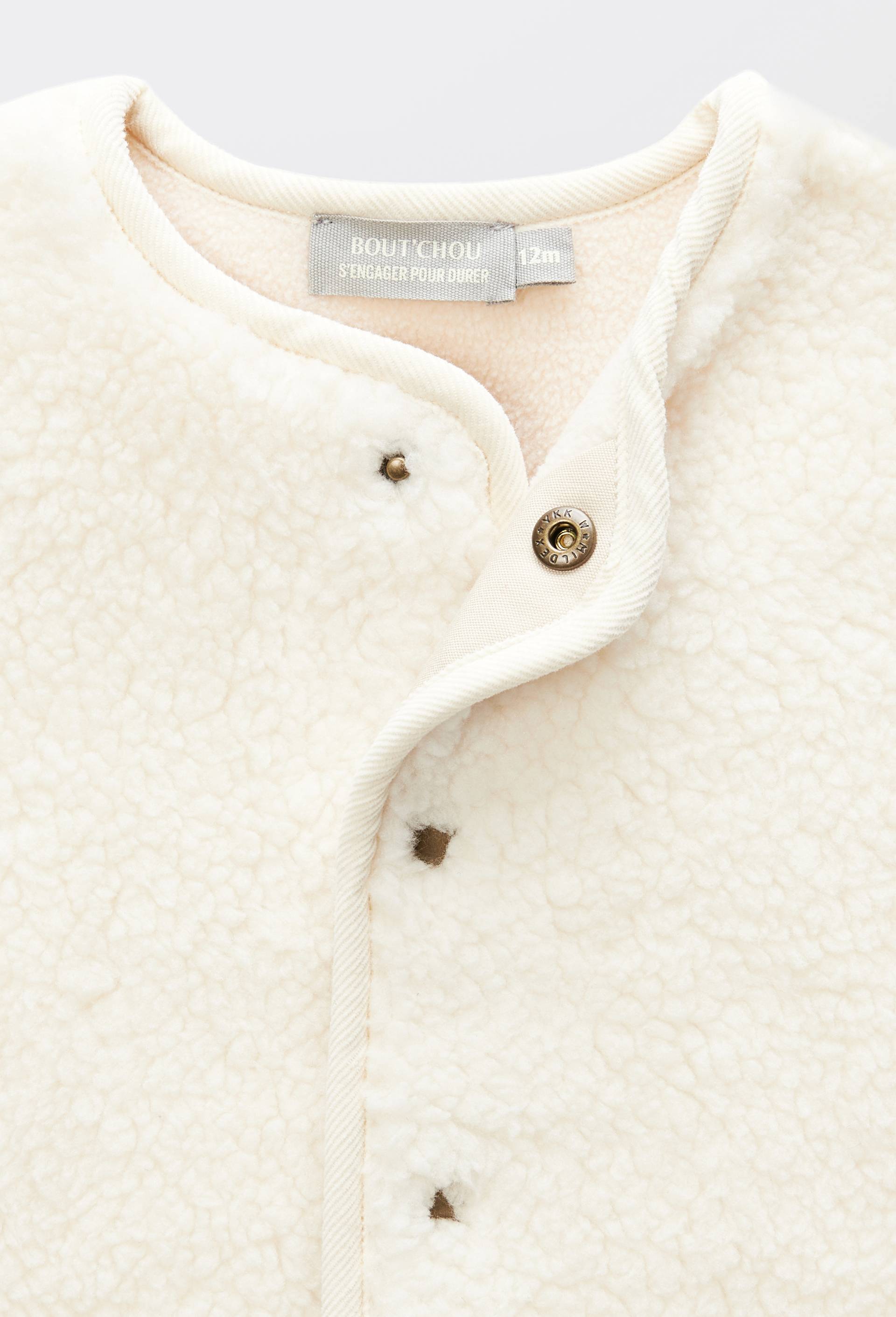Gilet sans manches uni en moumoute, Beige clair, large image number 3.0
