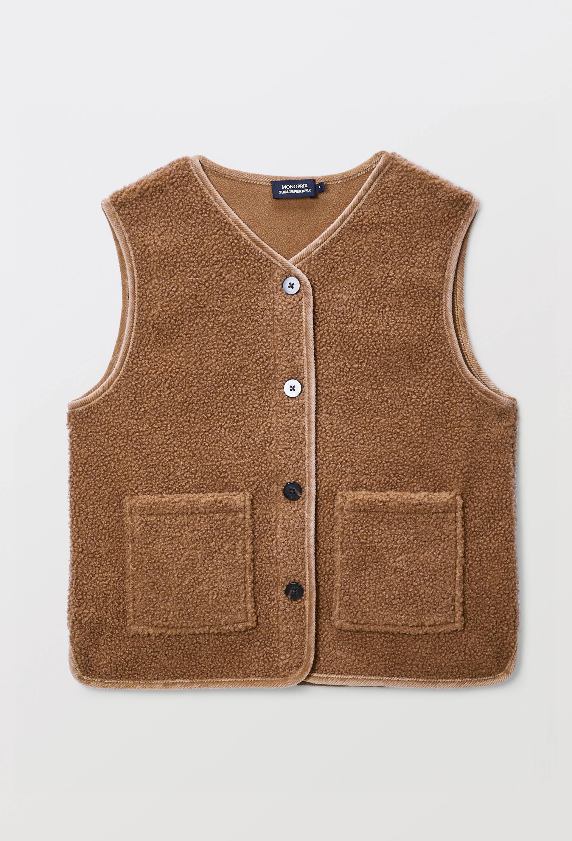 Veste sans manche en sherpa, Beige, large image number 3.0