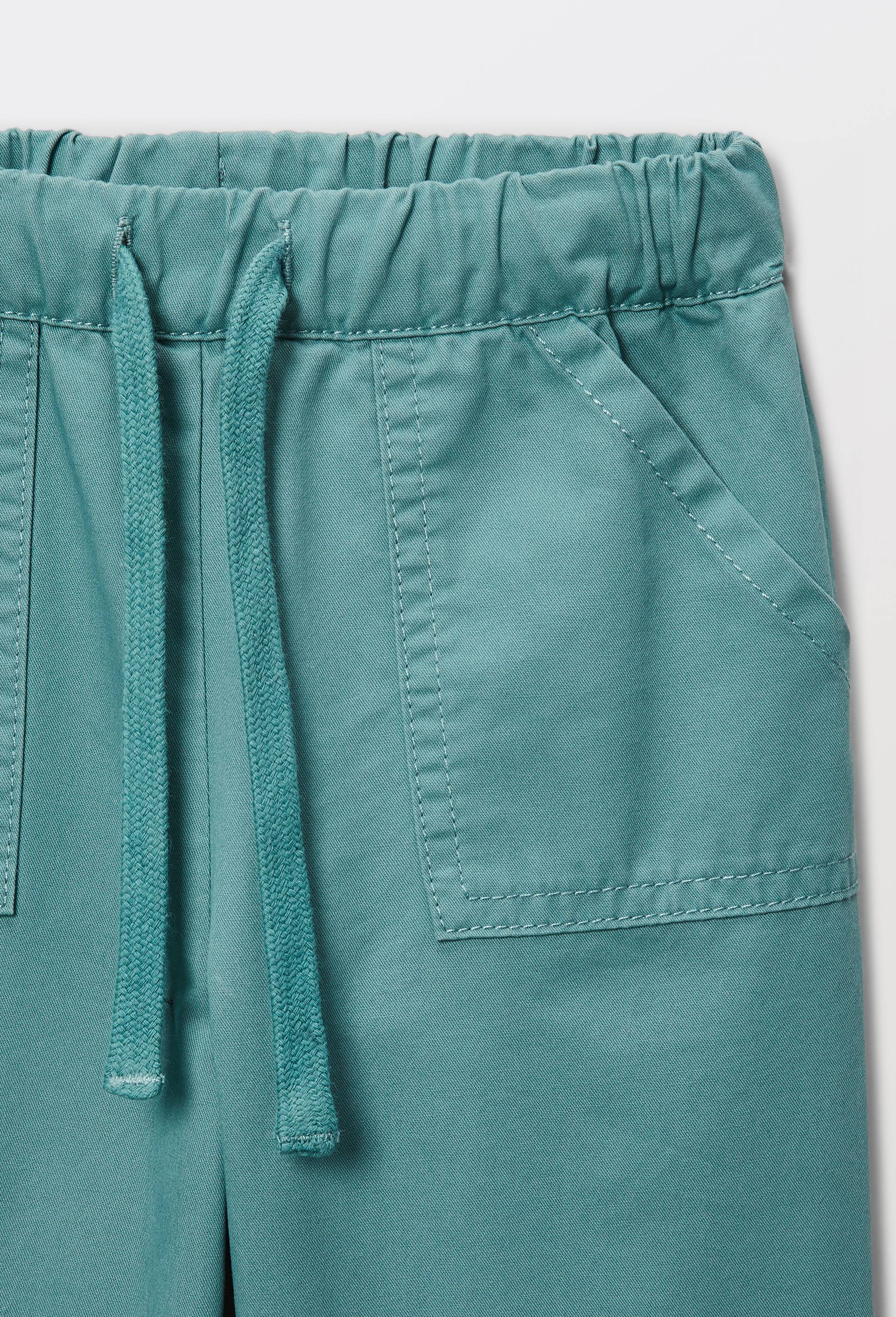 Pantalon taille &eacute;lastique uni en coton BIO GOTS, Vert, large image number 2.0