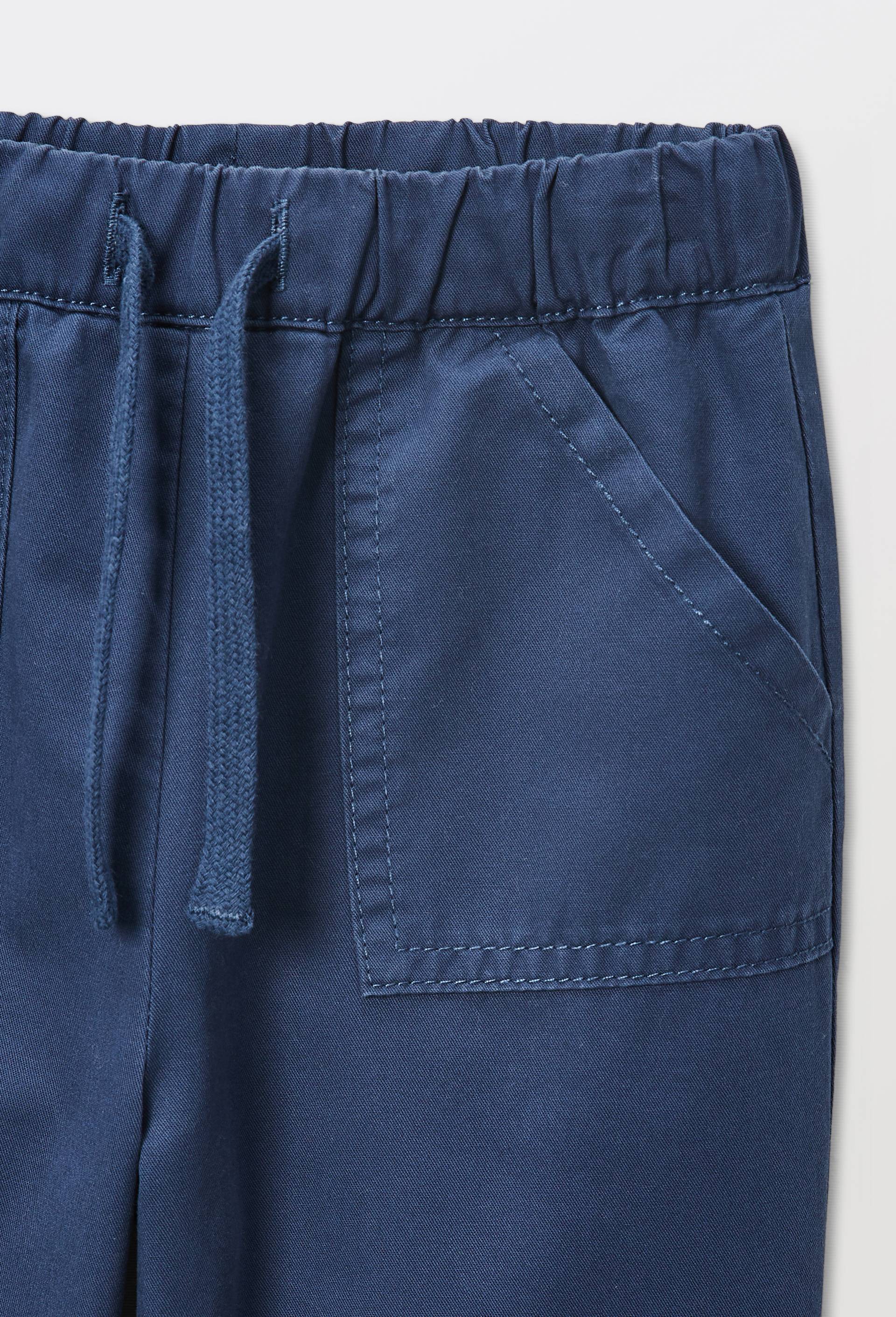 Pantalon taille &eacute;lastique uni en coton BIO GOTS, Bleu fonc&eacute;, large image number 2