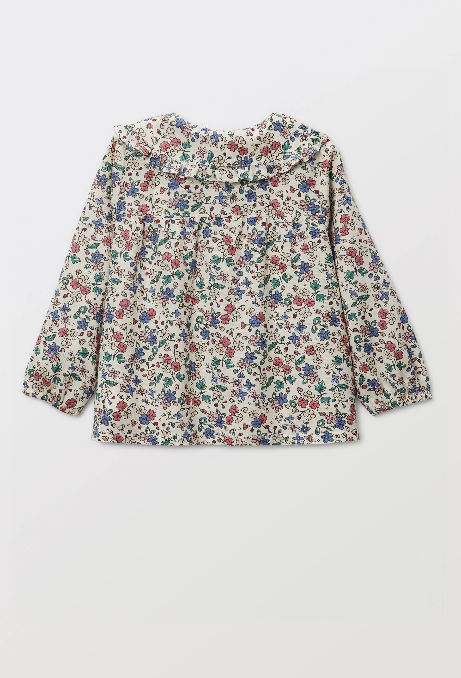 Blouse &agrave; col imprim&eacute;e en coton BIO GOTS, Beige clair, large image number 1