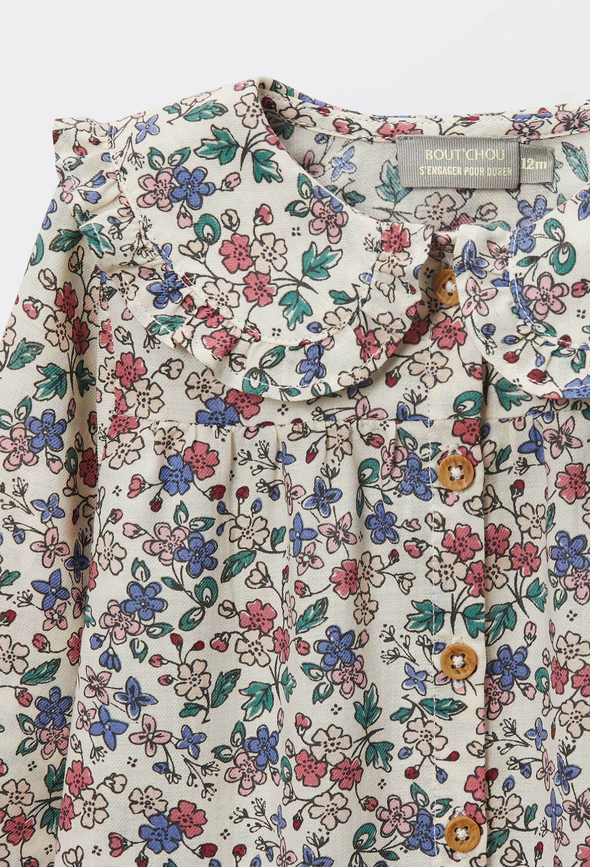 Blouse &agrave; col imprim&eacute;e en coton BIO GOTS, Beige clair, large image number 2