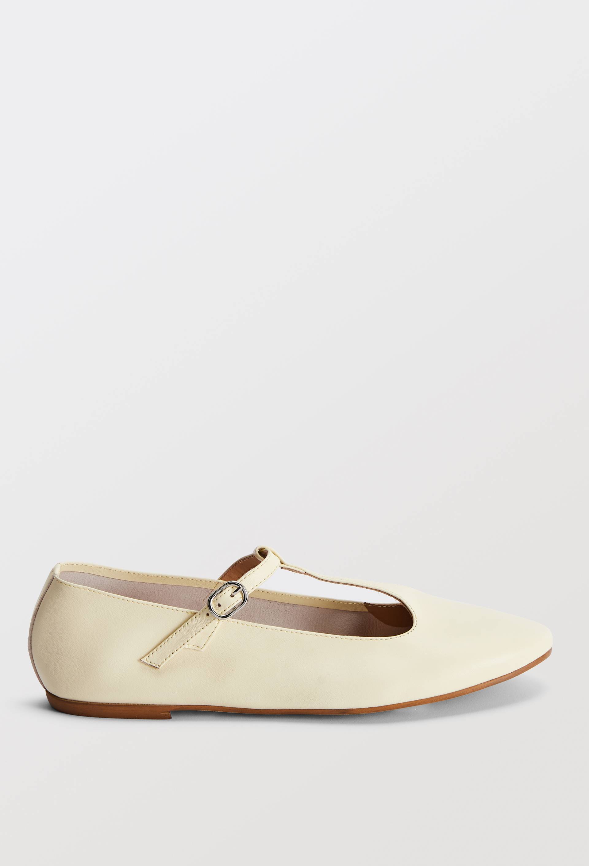 Salom&eacute;s double brides en cuir, Jaune clair, large image number 1