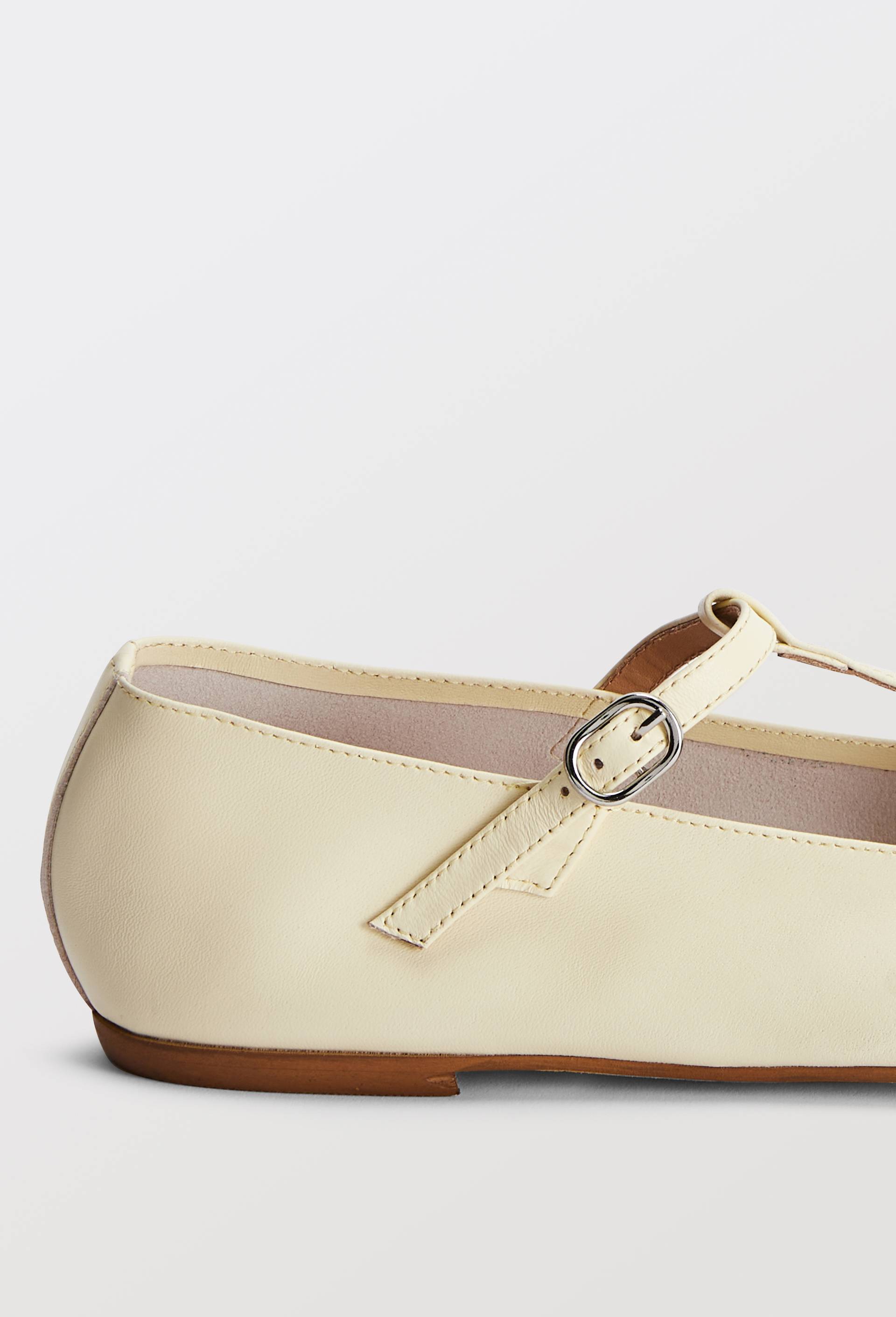 Salom&eacute;s double brides en cuir, Jaune clair, large image number 2.0