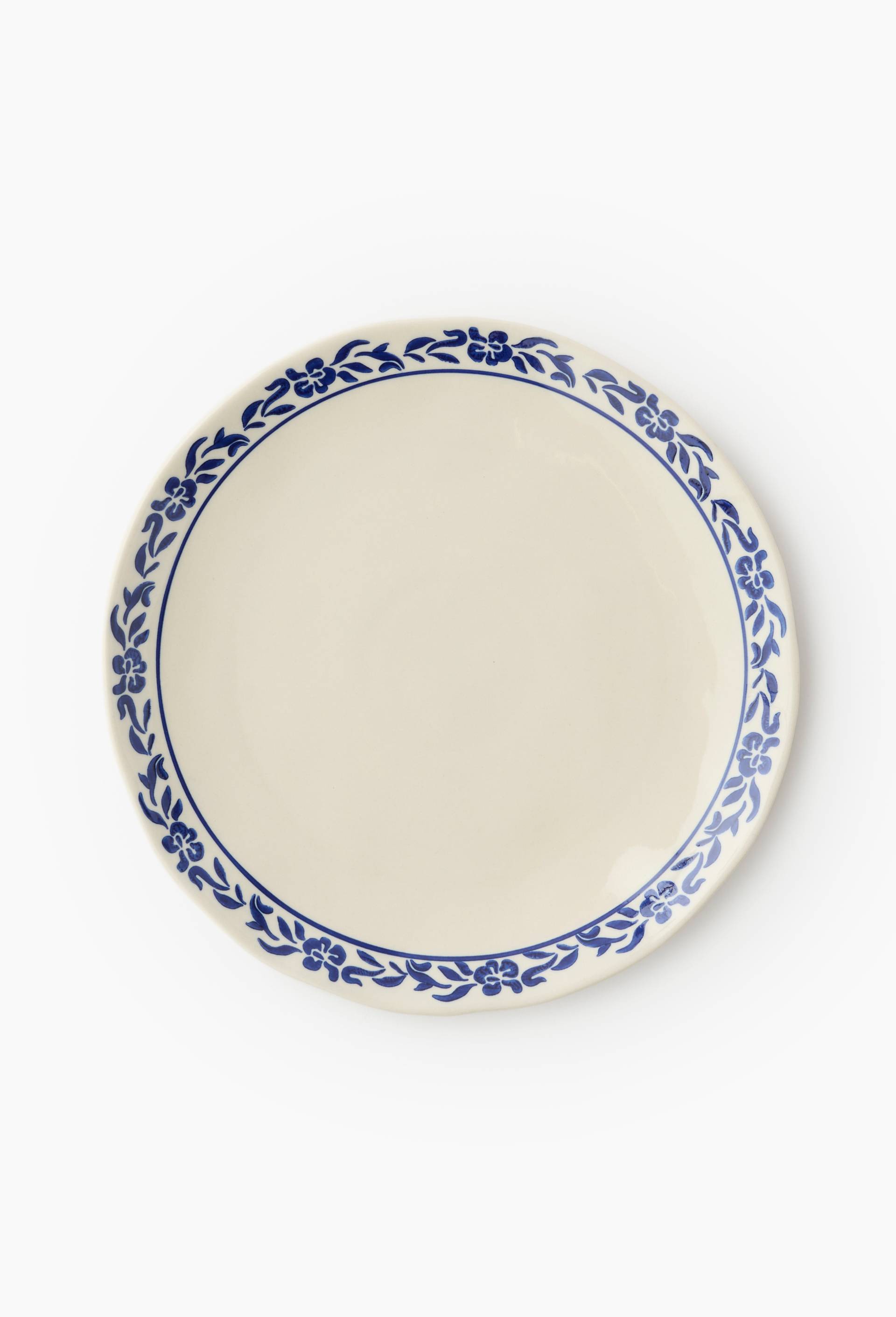 Assiette plate finition imprim&eacute;e, 25cm, Bleu fonc&eacute;, large image number 0