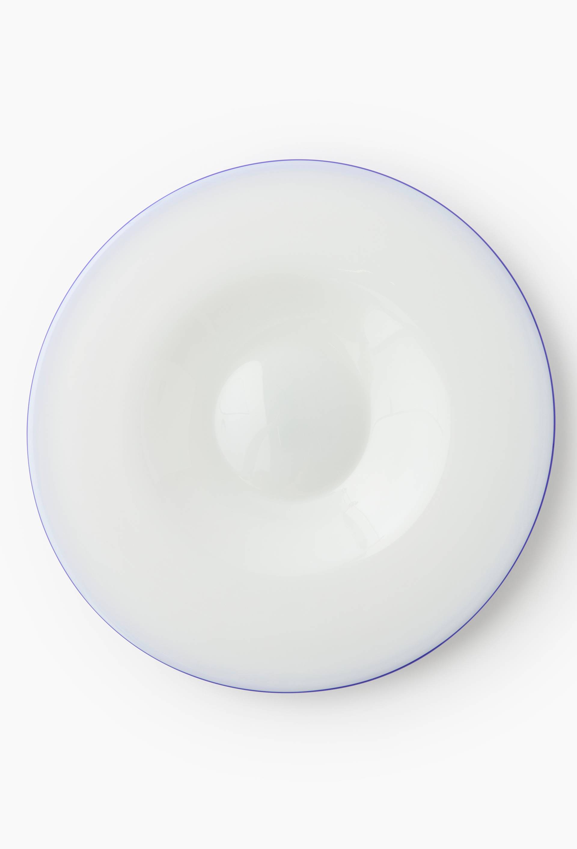 Assiette finition liser&eacute; 30cm, en verre, Blanc, large image number 0
