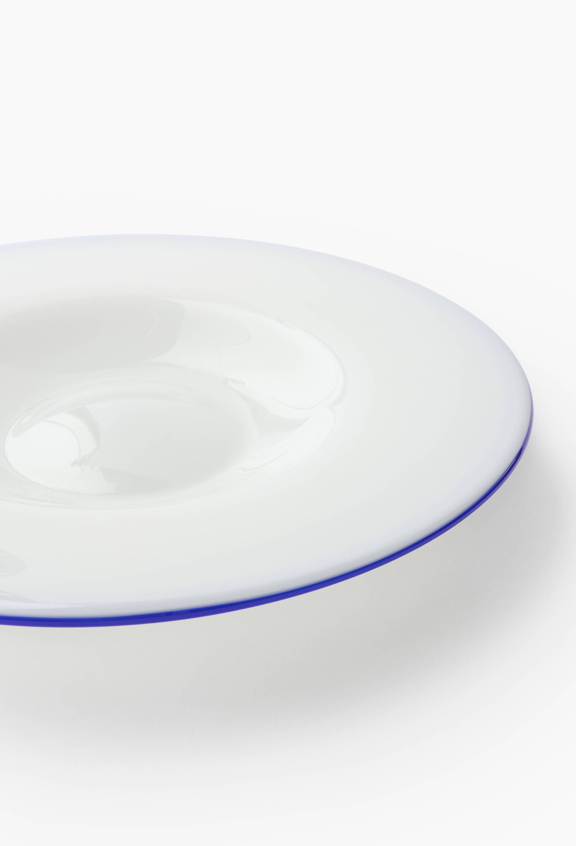Assiette finition liser&eacute; 30cm, en verre, Blanc, large image number 1.0