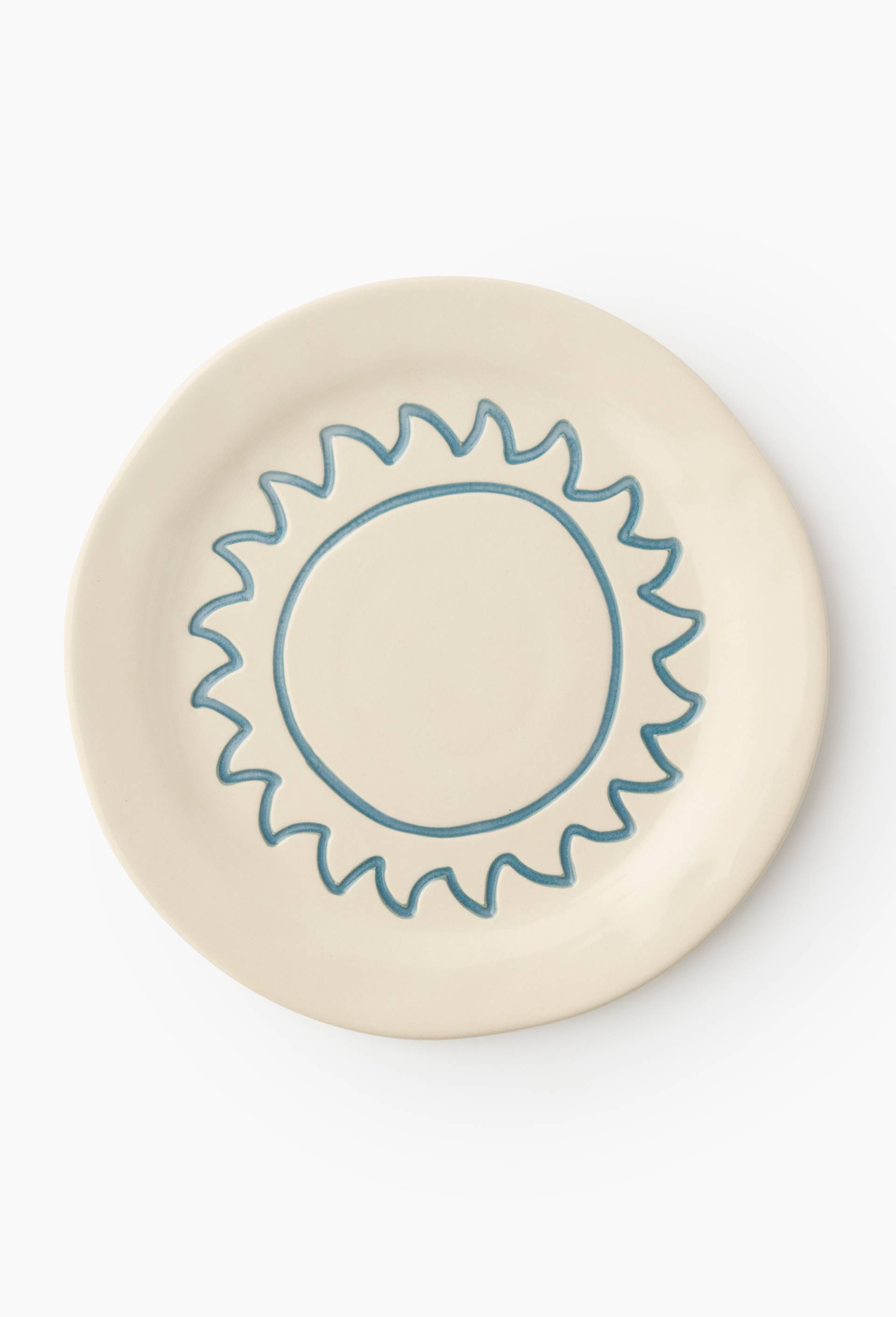Assiette plate finition imprim&eacute;e, 27cm, Bleu fonc&eacute;, large image number 0