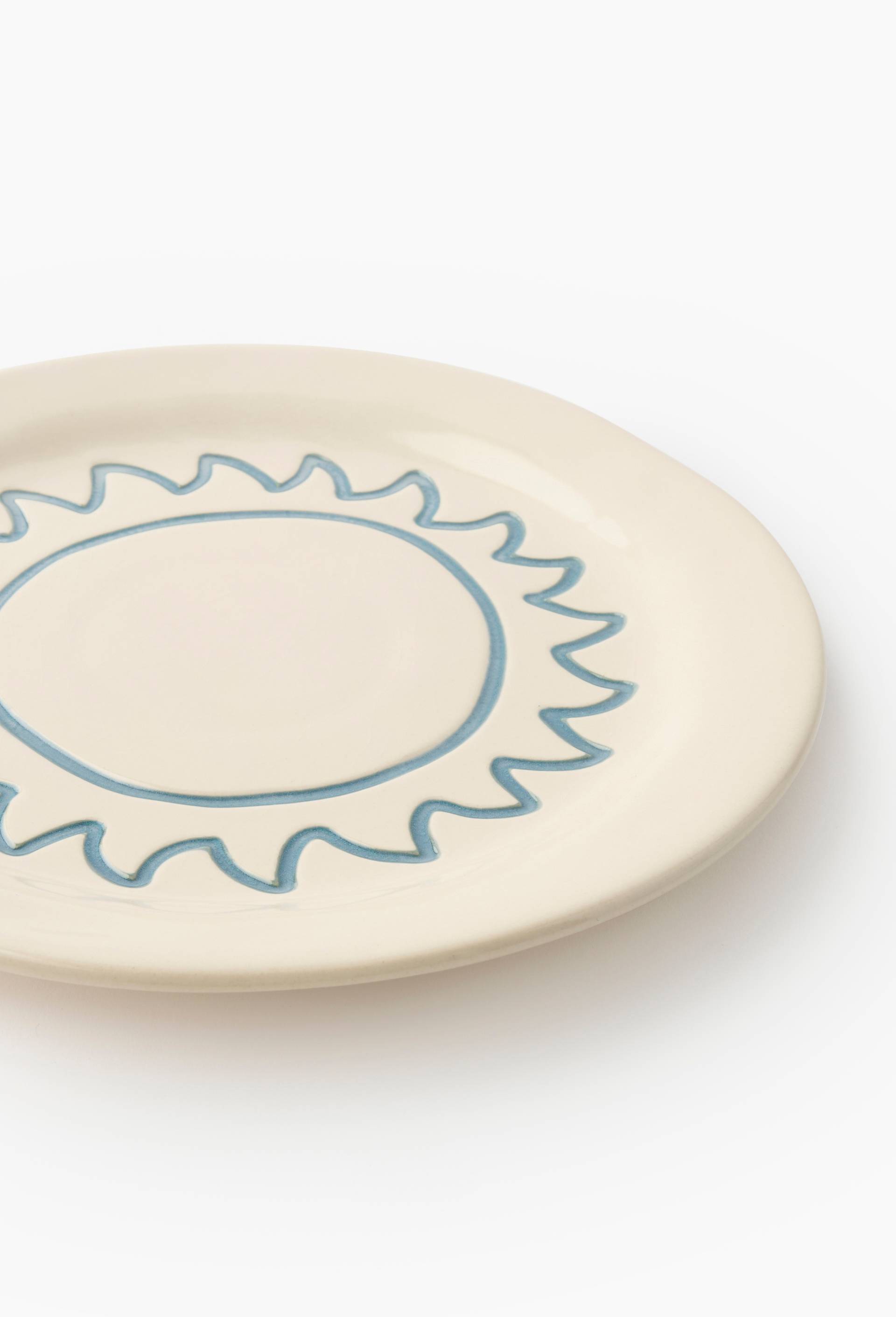 Assiette plate finition imprim&eacute;e, 27cm, Bleu fonc&eacute;, large image number 1
