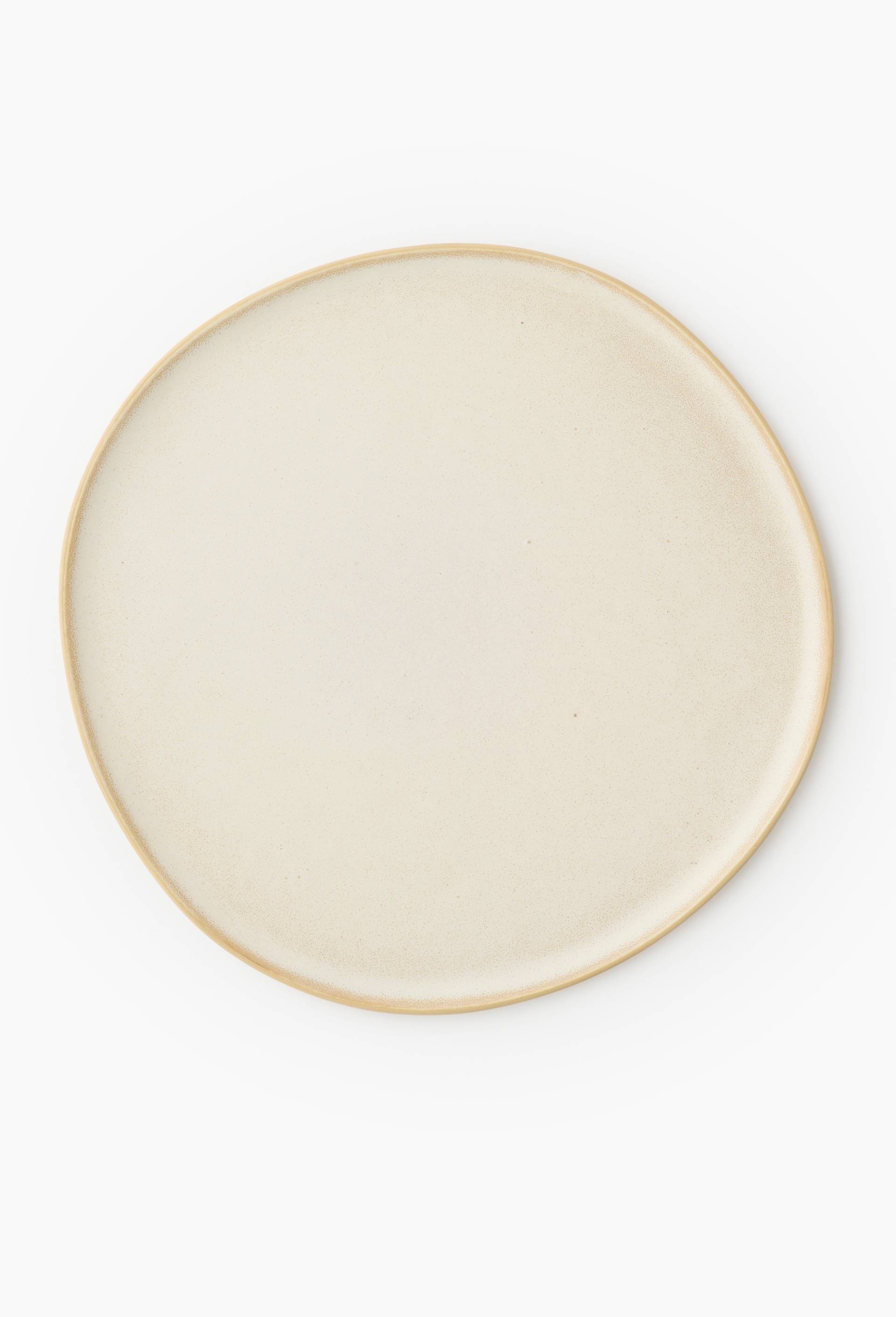 Assiette plate finition r&eacute;active, 26cm, Ecru, large image number 0