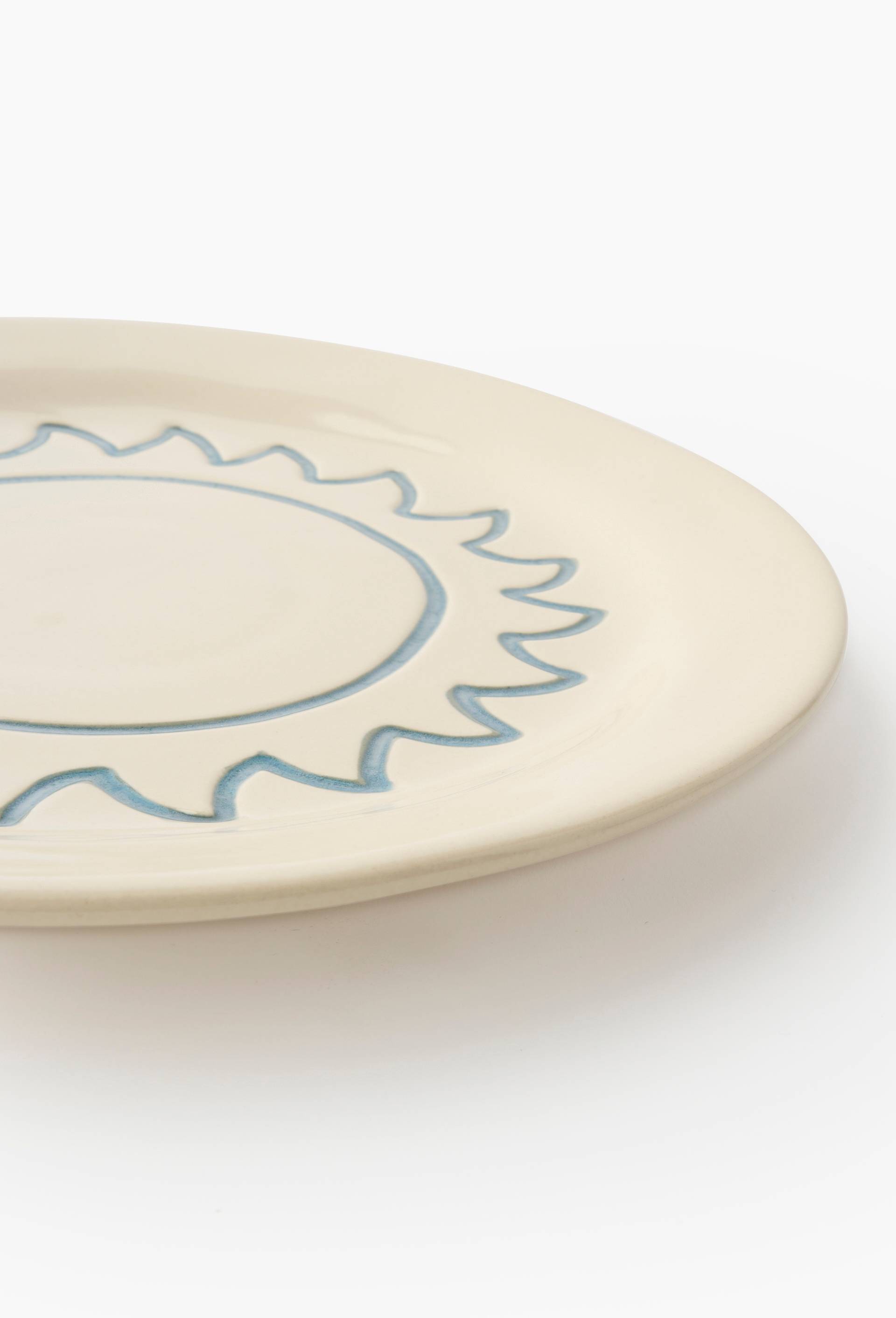 Plat de pr&eacute;sentation finition imprim&eacute;e, 30cm, Bleu fonc&eacute;, large image number 1