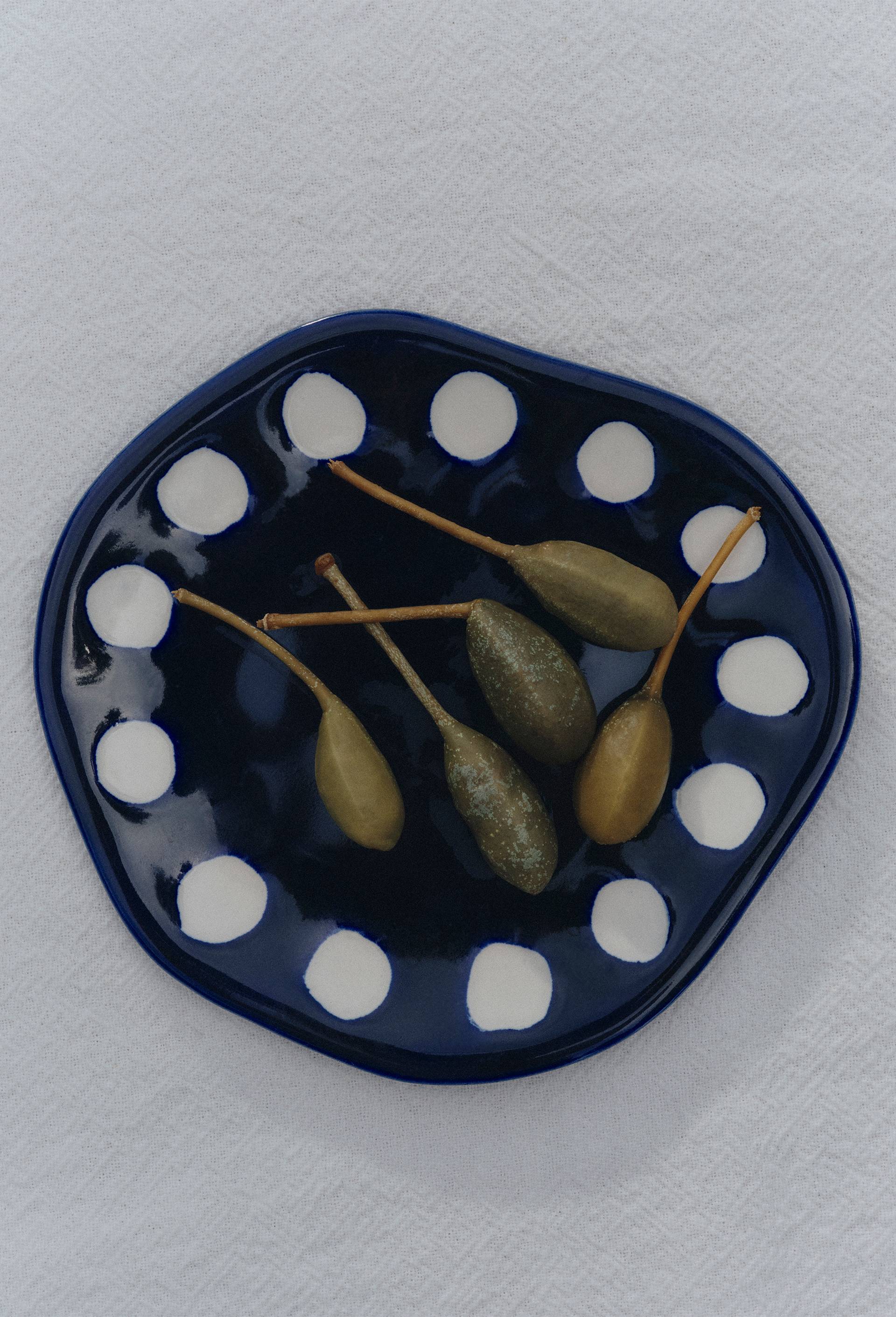 Assiette &agrave; pain finition irr&eacute;guli&egrave;re, 14cm, Bleu fonc&eacute;, large image number 0.0