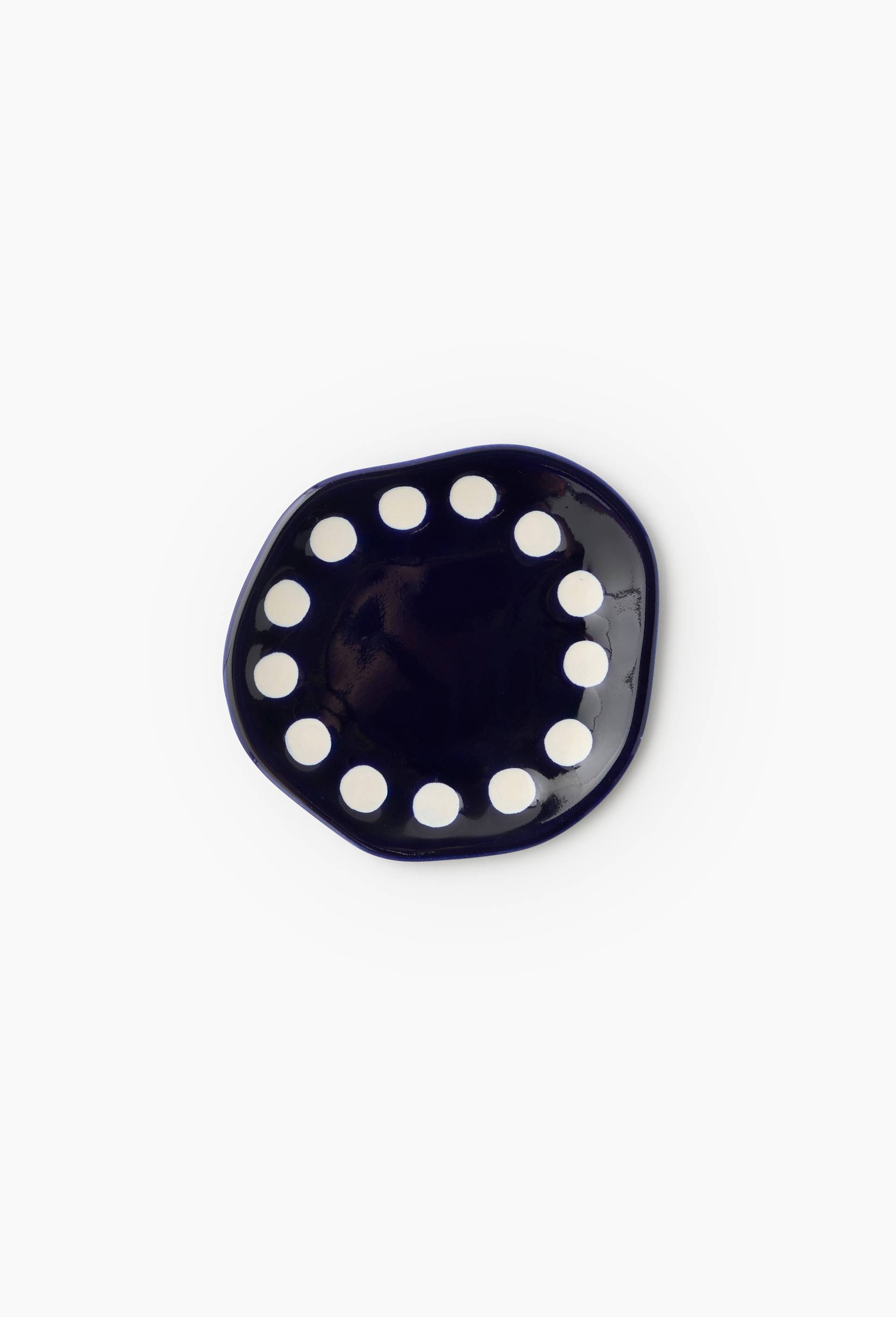 Assiette &agrave; pain finition irr&eacute;guli&egrave;re, 14cm, Bleu fonc&eacute;, large image number 1