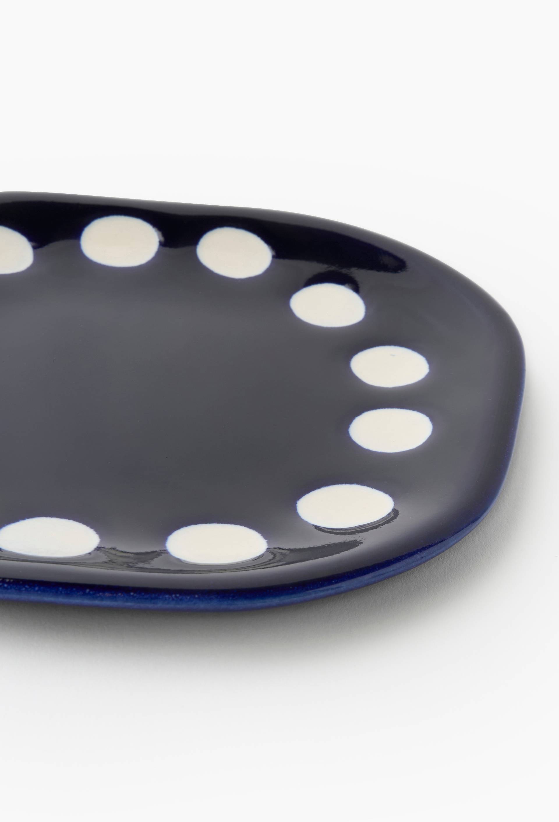 Assiette &agrave; pain finition irr&eacute;guli&egrave;re, 14cm, Bleu fonc&eacute;, large image number 2.0