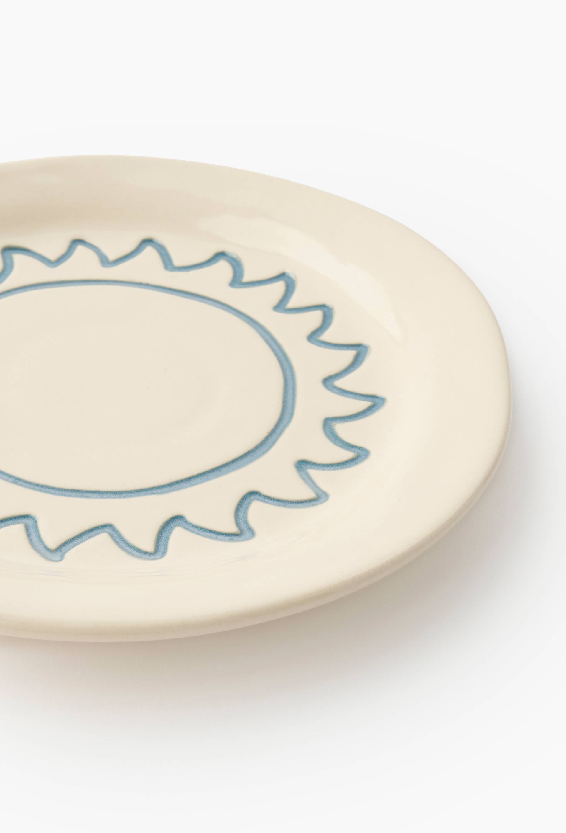 Assiette &agrave; dessert finition imprim&eacute;e, 21cm, Bleu fonc&eacute;, large image number 1